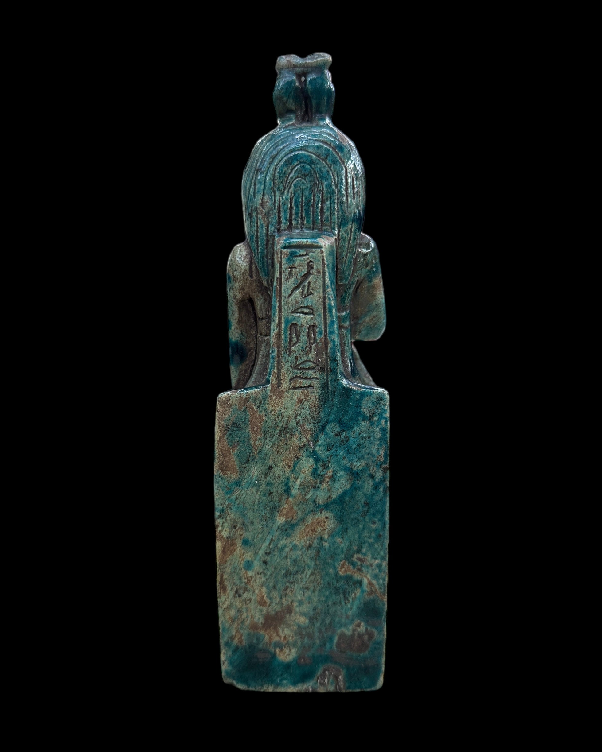 Isis Nursing Horus Statue - Blue Faience