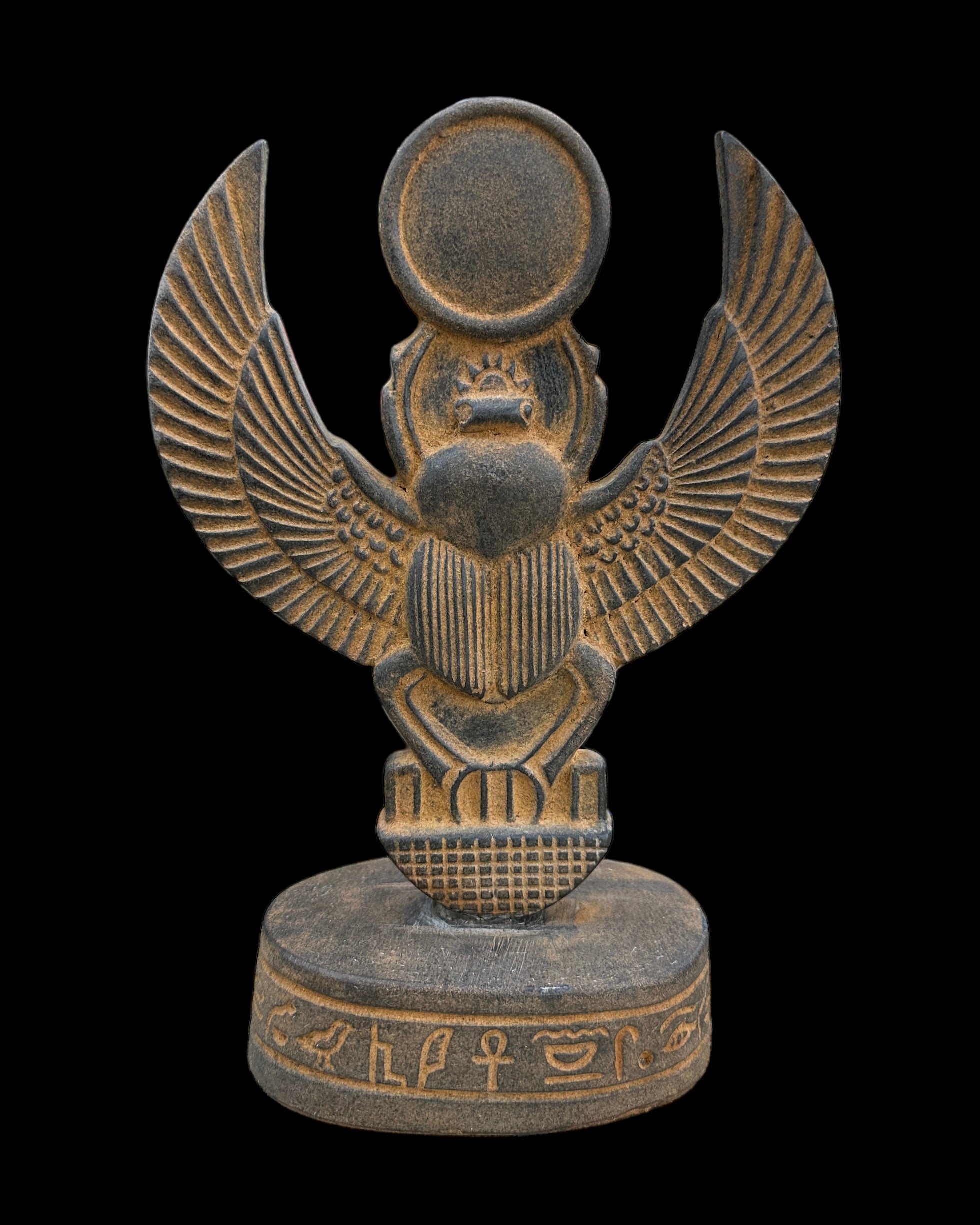 Winged Scarab Beetle with Sun Disc Statue