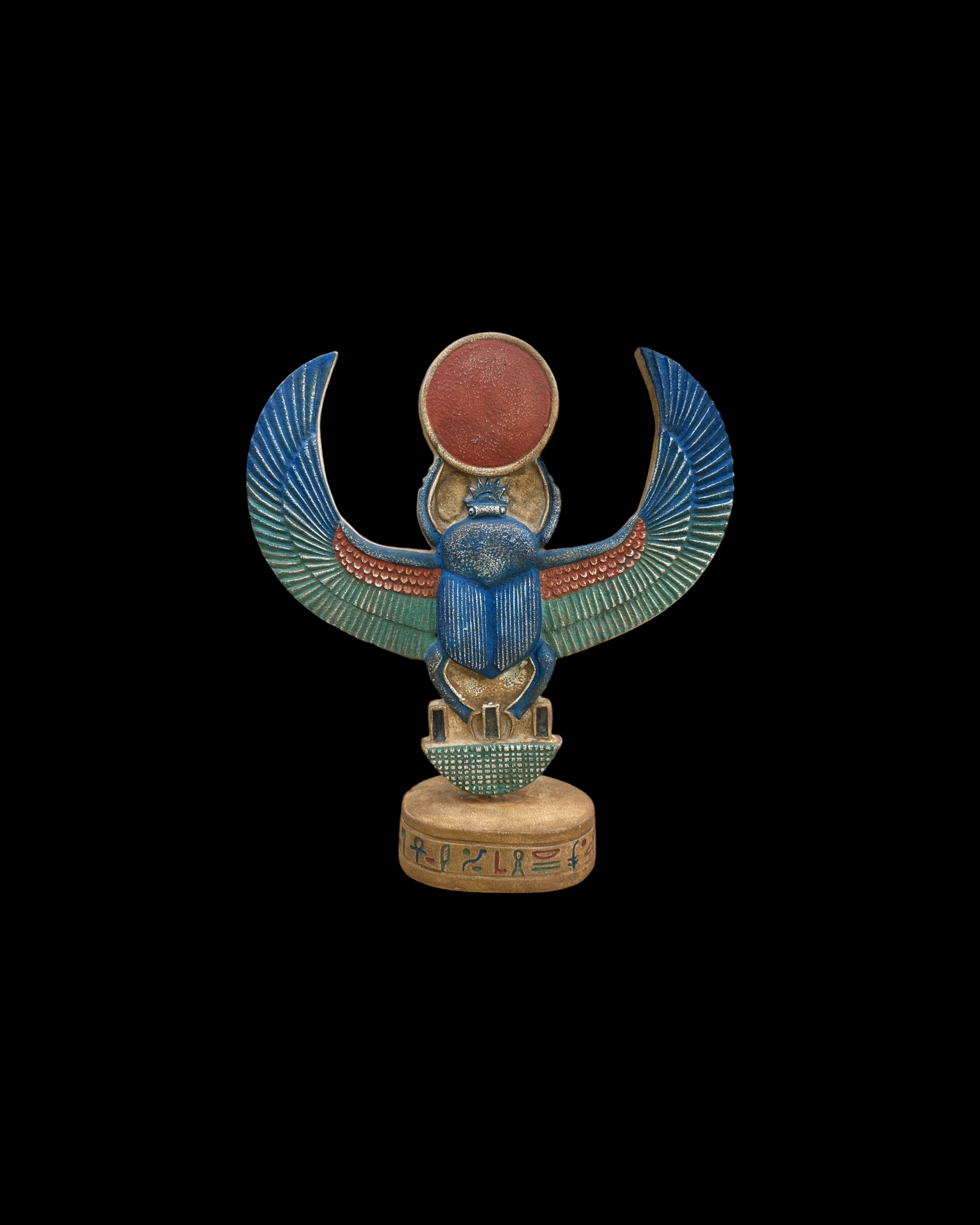 Winged Scarab Beetle with Sun Disc Statue