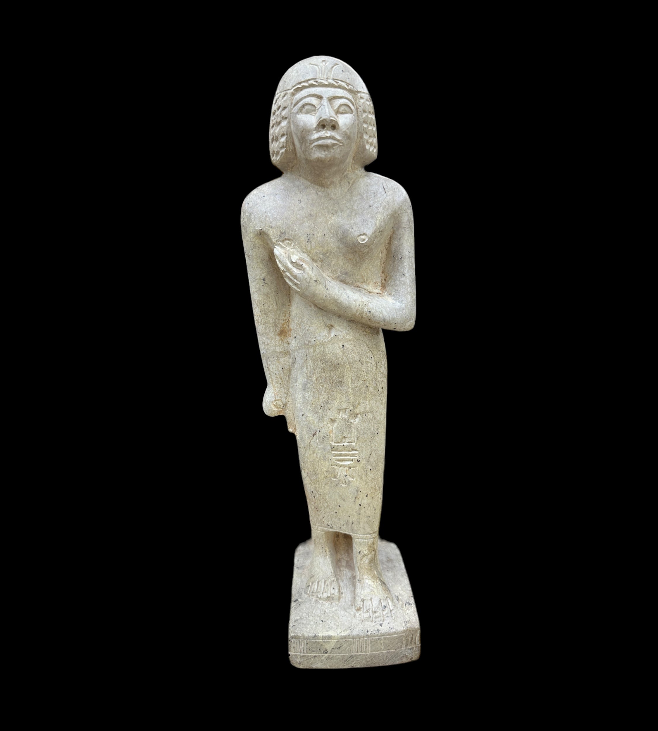 Egyptian Priest Statue - Handcarved Limestone