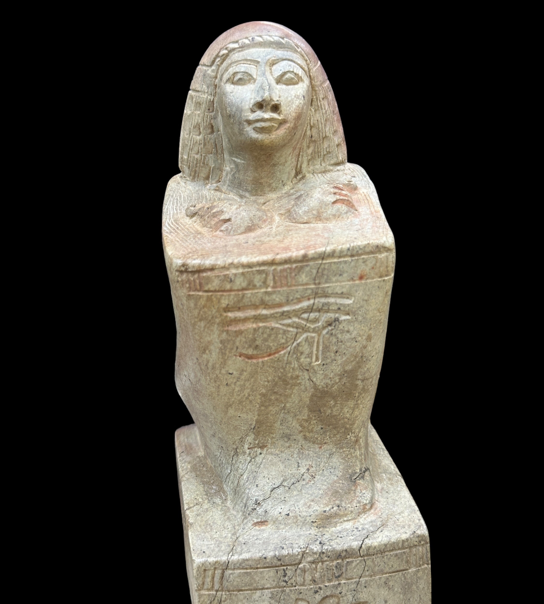 Egyptian Kneeling Priestess Statue - Handcarved Limestone