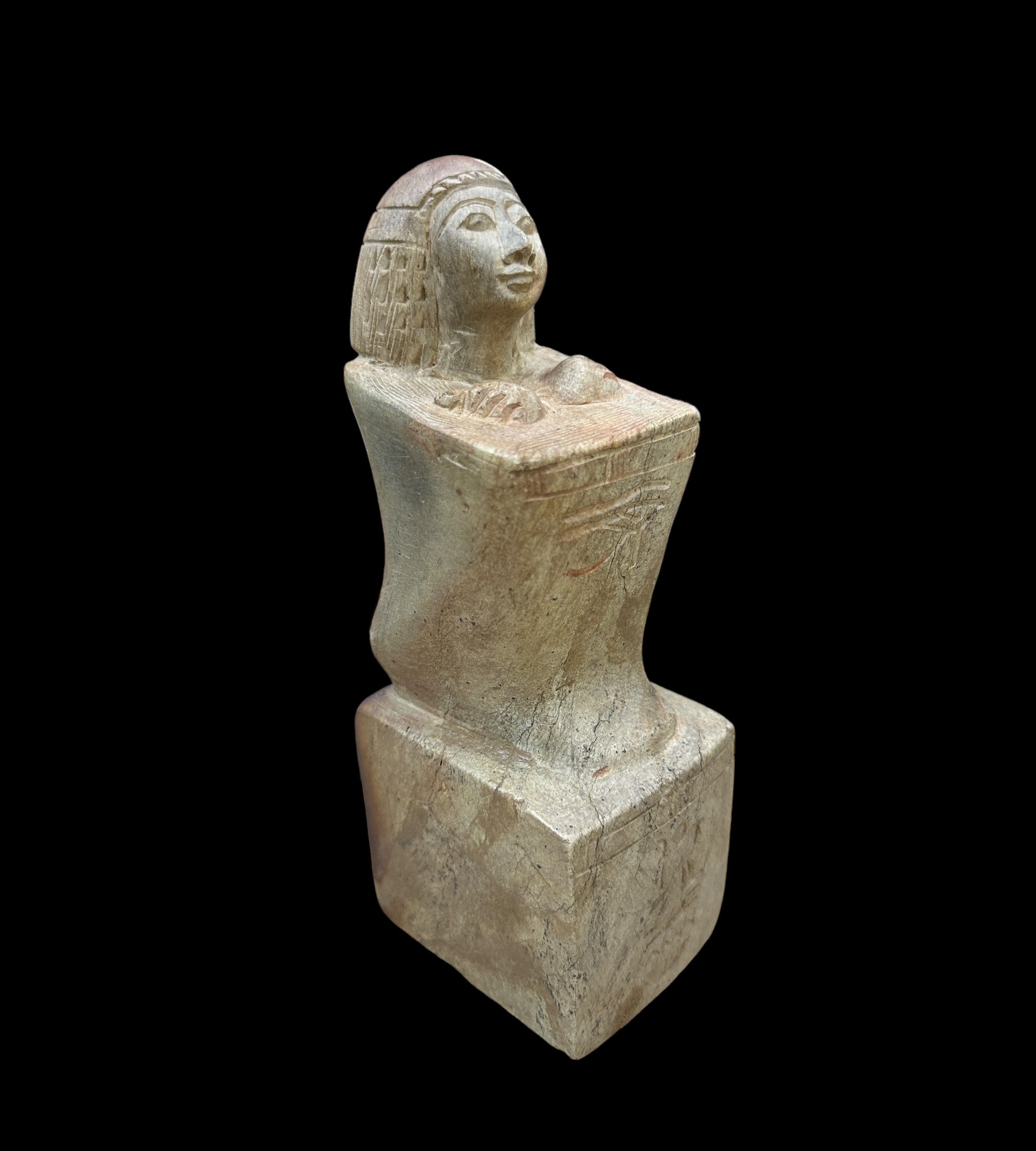 Egyptian Kneeling Priestess Statue - Handcarved Limestone