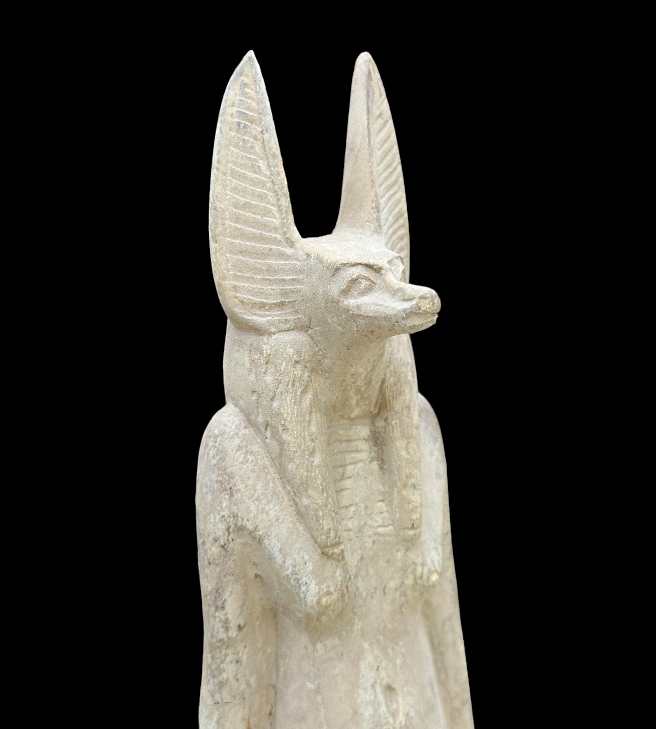 Anubis Bust Statue - Handcarved Limestone