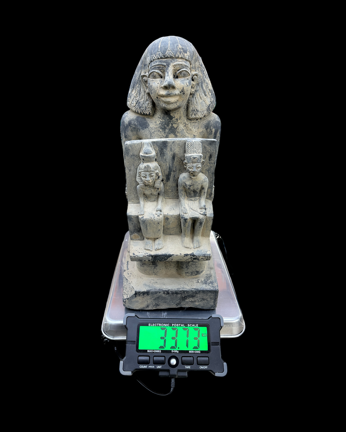 Amun and Mut with Priest Statue - Handcrafted in Egypt