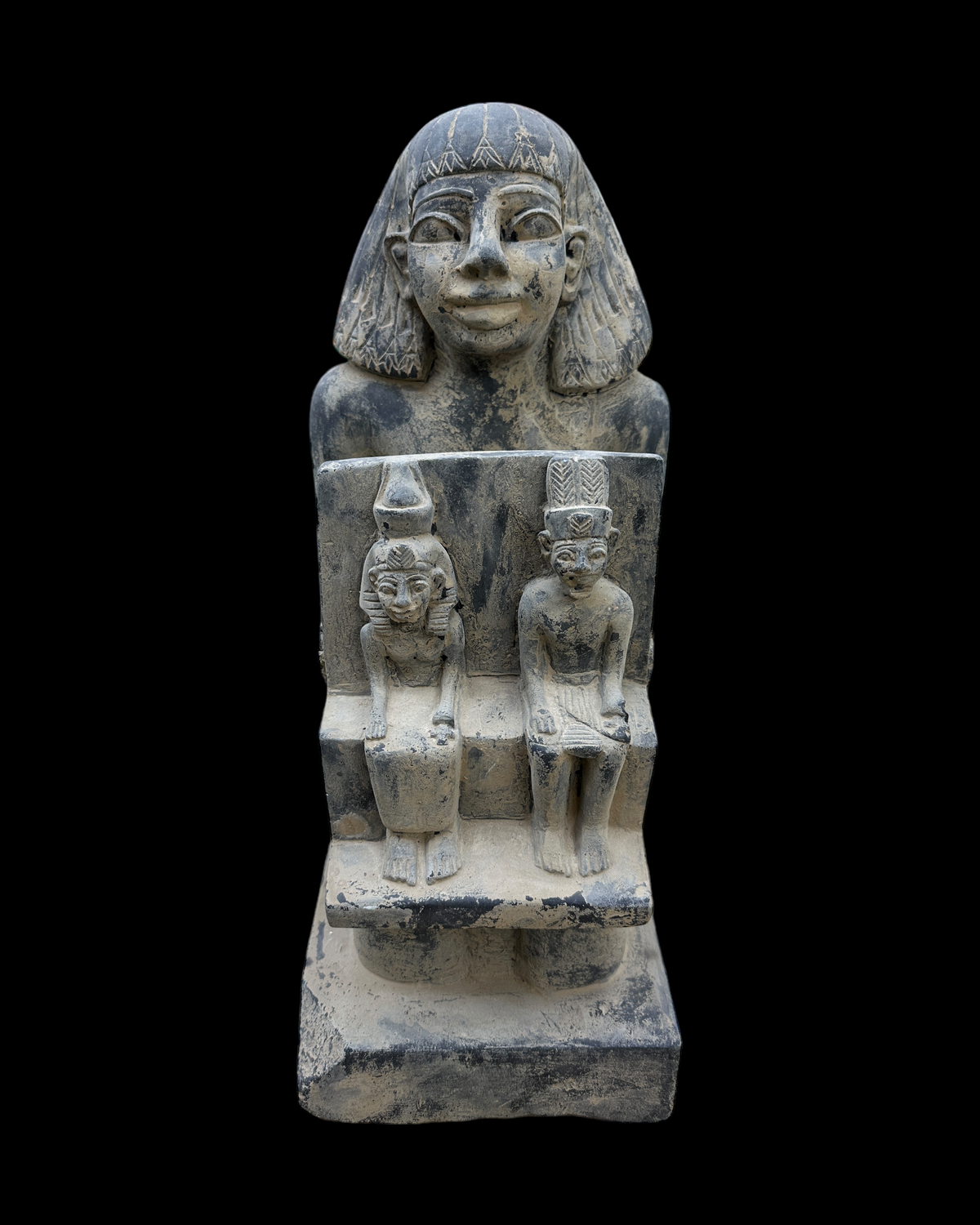 Amun and Mut with Priest Statue - Handcrafted in Egypt