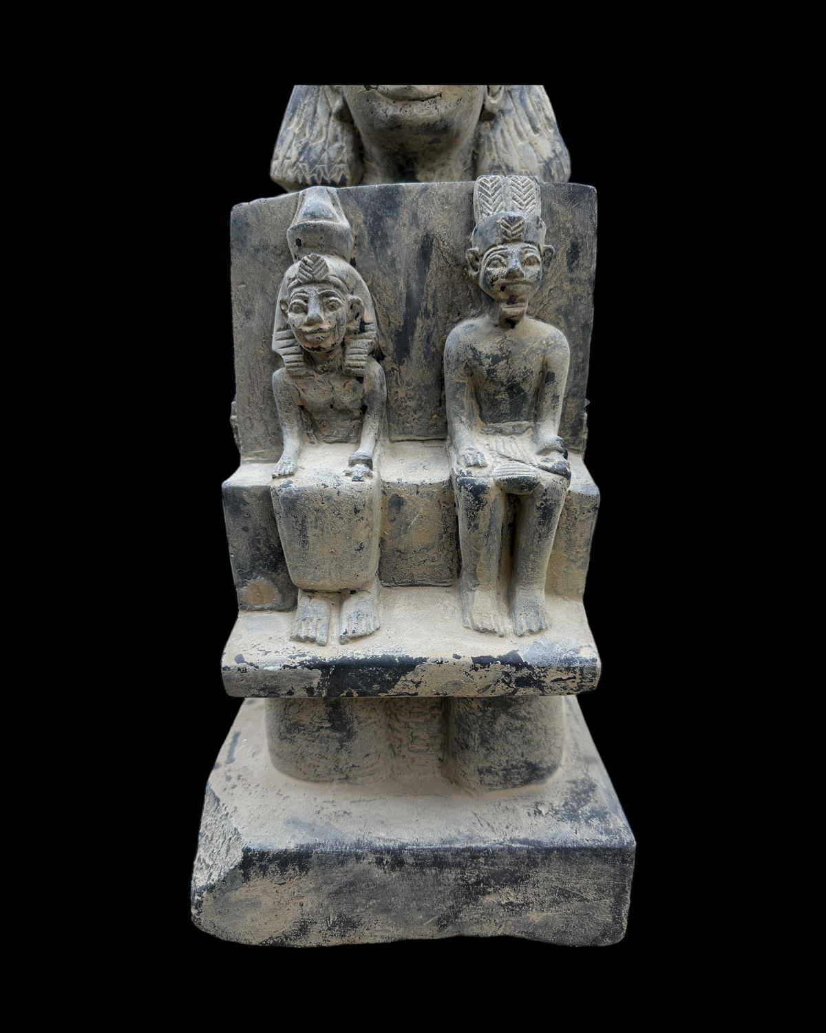 Amun and Mut with Priest Statue - Handcrafted in Egypt