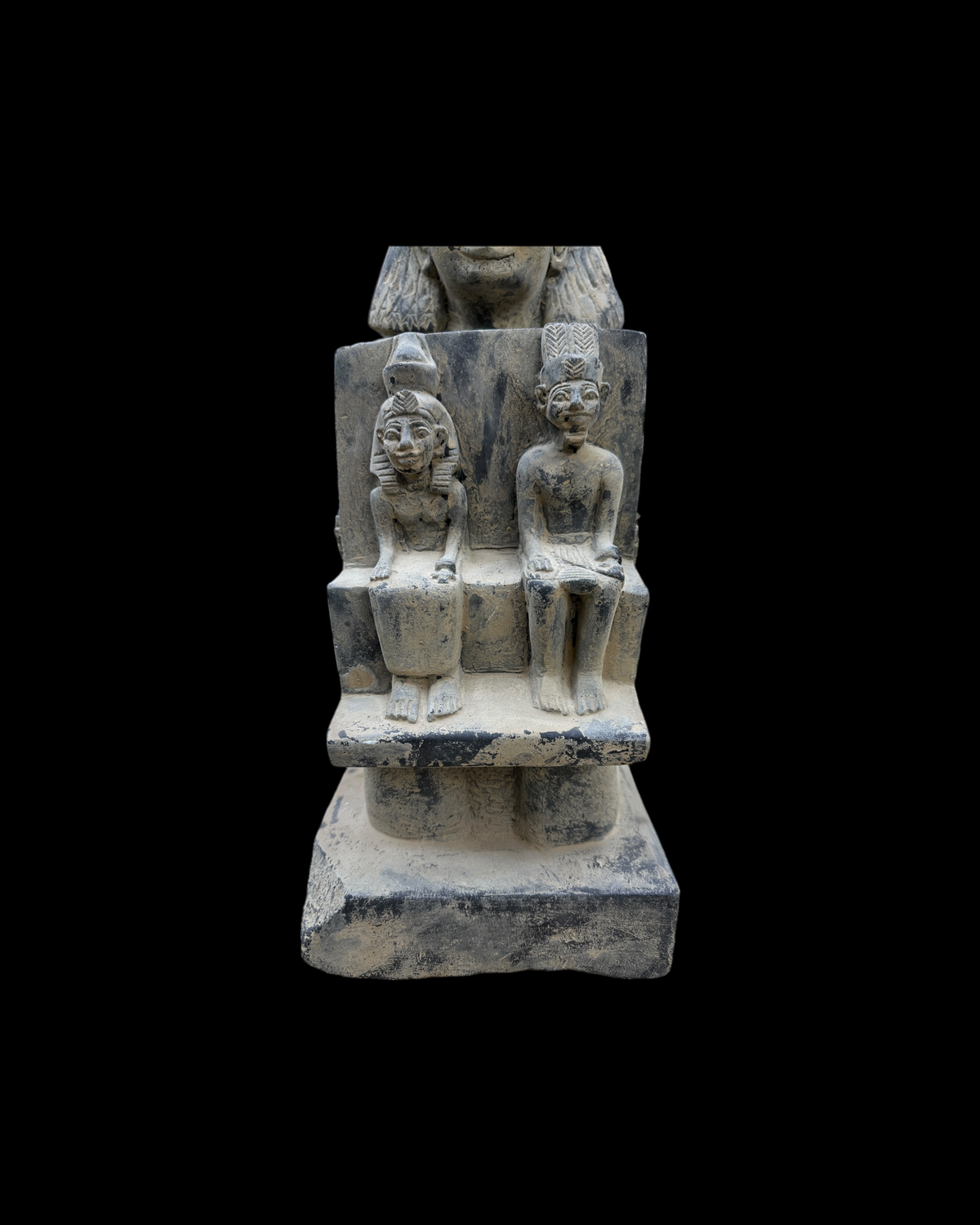 Amun and Mut with Priest Statue - Handcrafted in Egypt