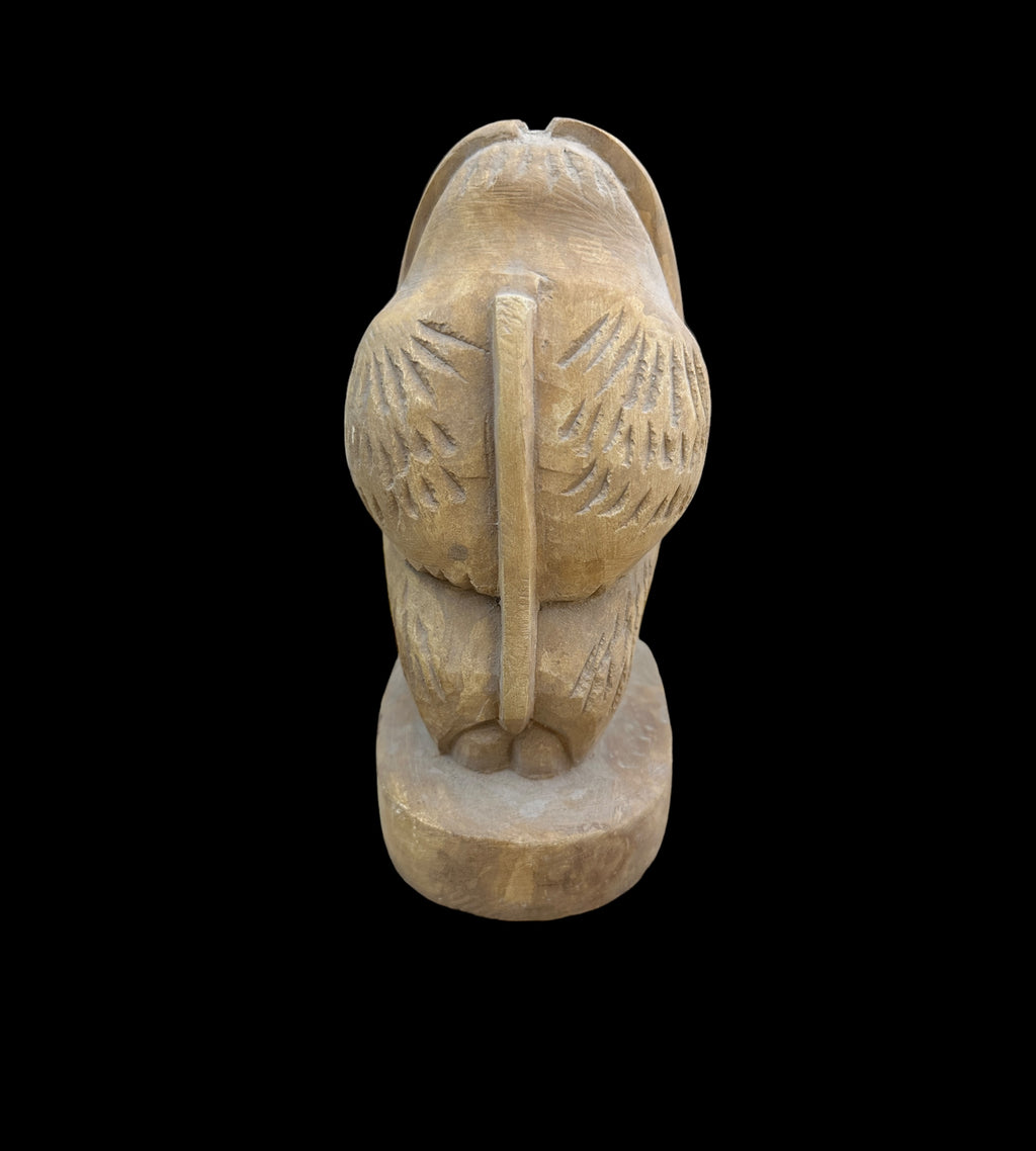 Hand-Carved Egyptian Baboon Statue - 18 cm