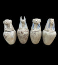 Canopic Jars - Set of 4 - Handcarved Limestone