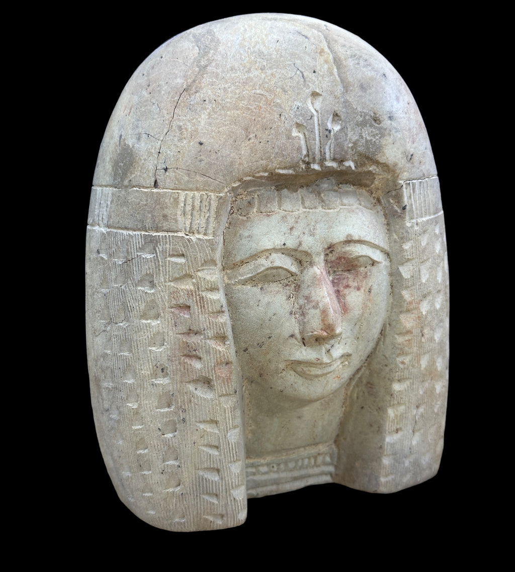 Egyptian High Priestess Bust - Handcarved Limestone