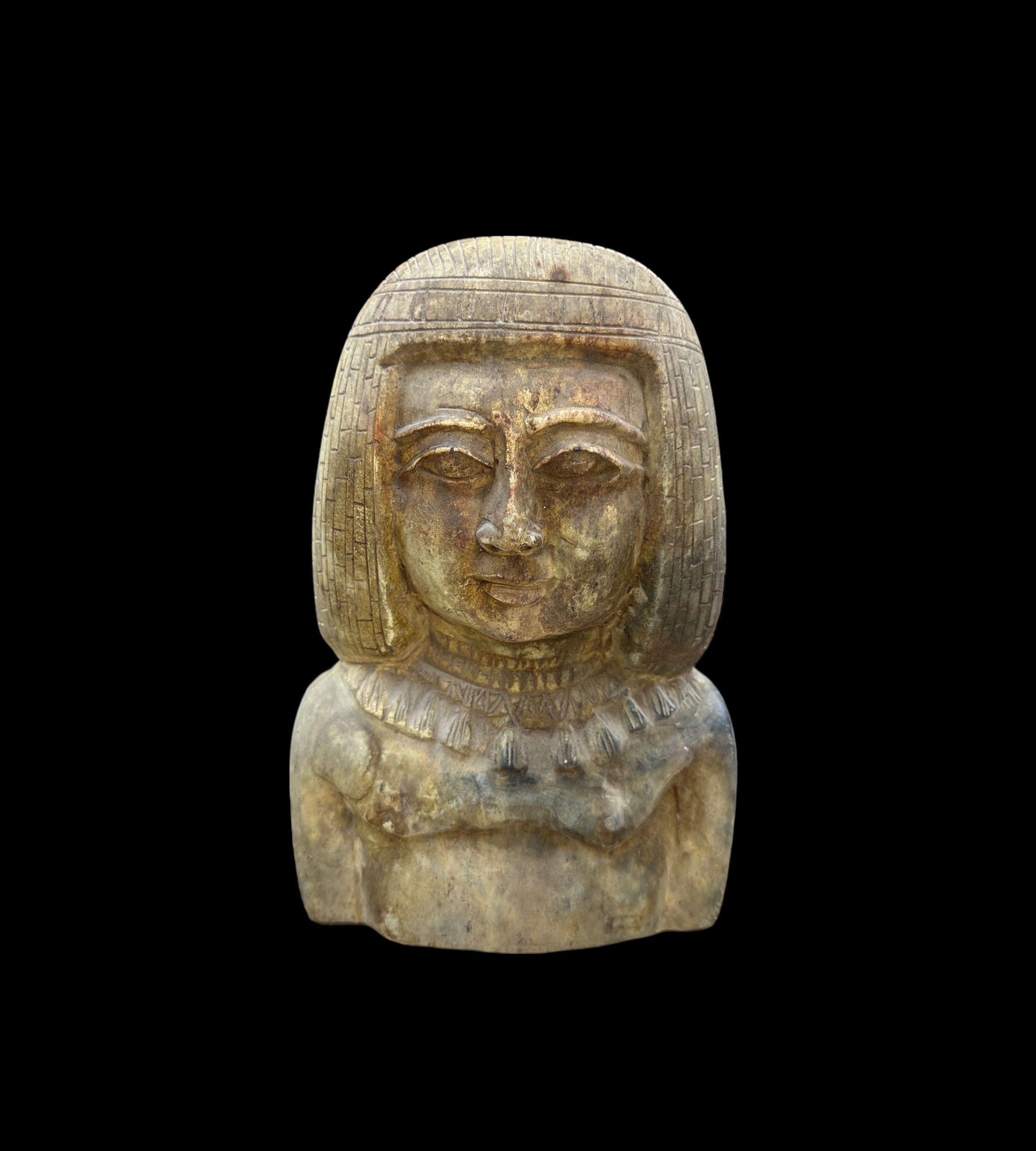 Egyptian High Priest Bust - Handcarved Limestone