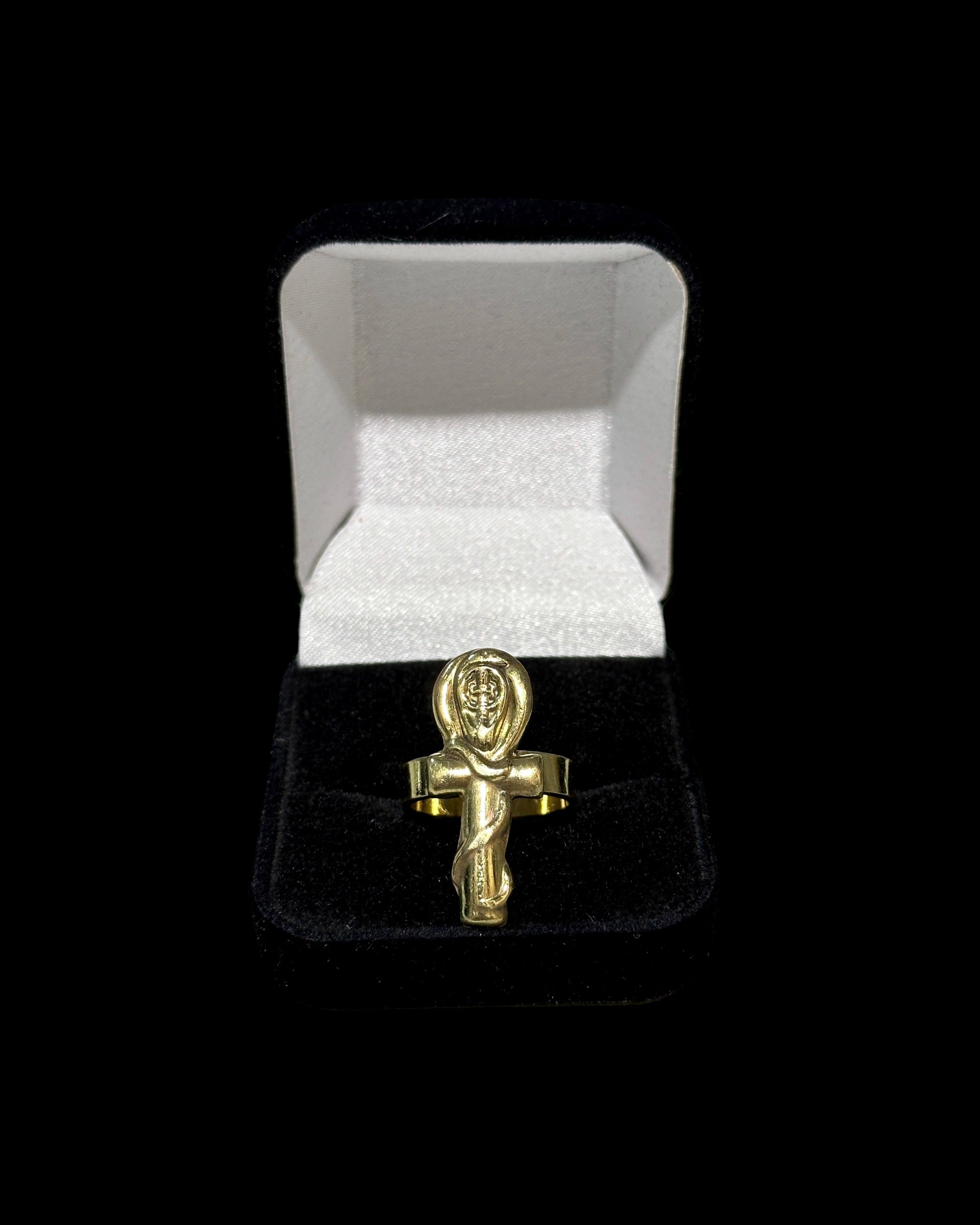 Ankh with Cobra Ring - Brass