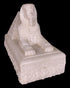 Alabaster Sphinx with Pyramid Statue