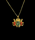 18k Scarab with Cobras Pendant