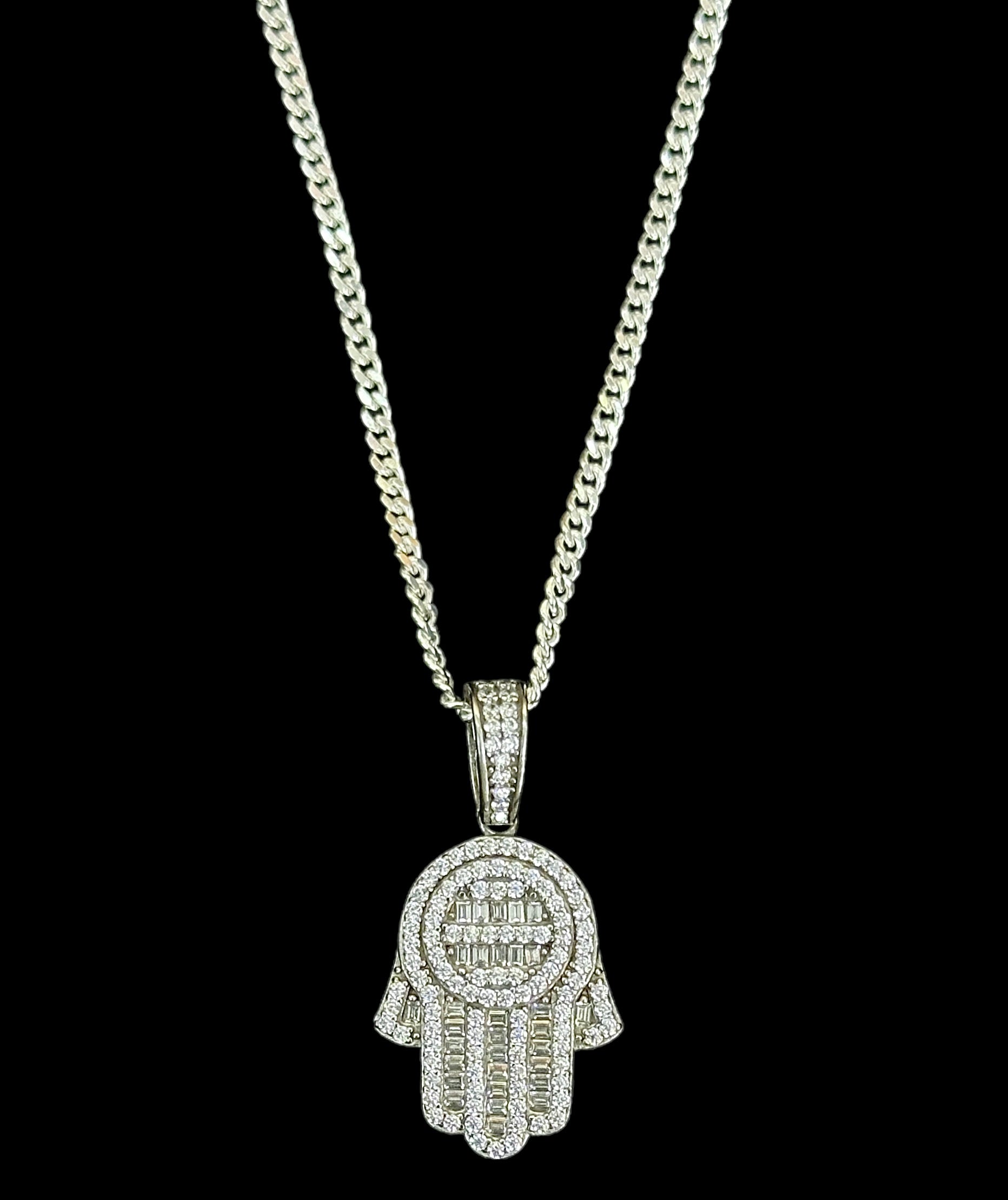 Bagette Hamsa Pendant