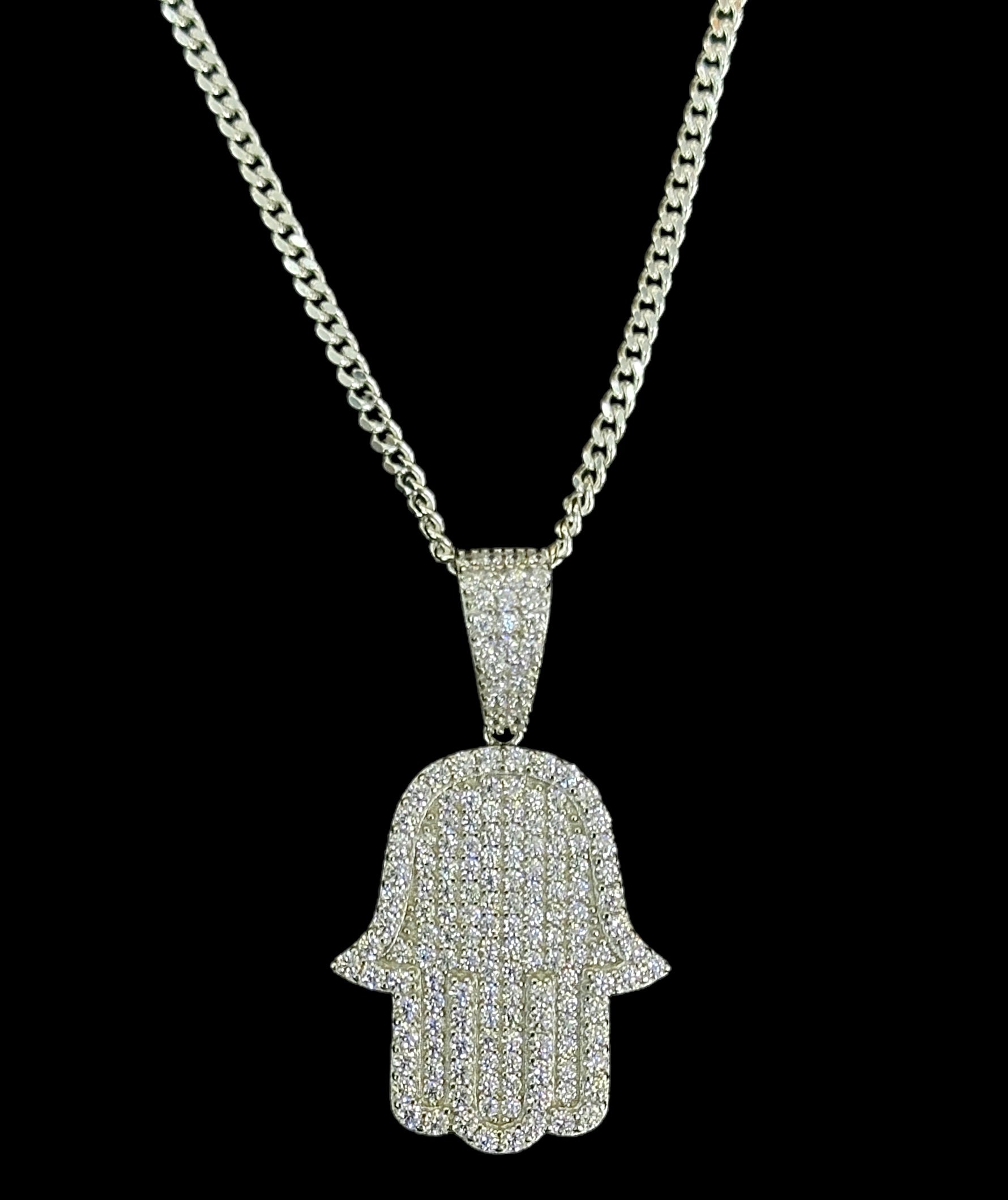 Pave Hamsa Pendant