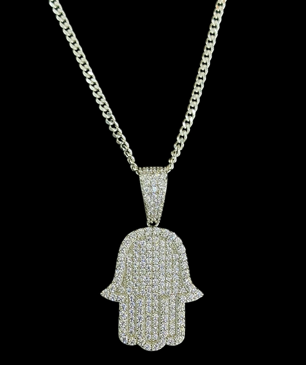 Pave Hamsa Pendant