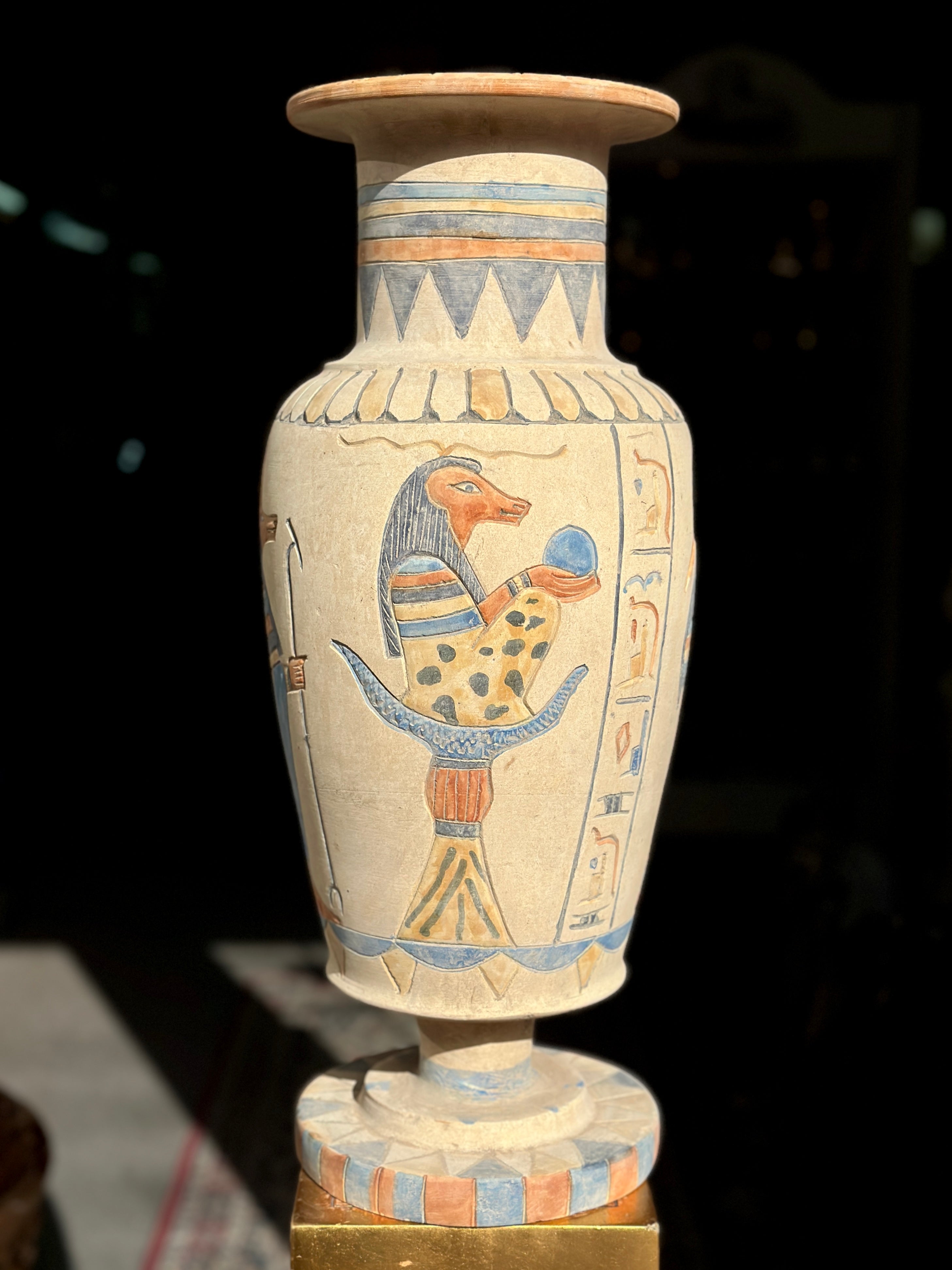 Egyptian Limestone Vase - Handmade in Egypt