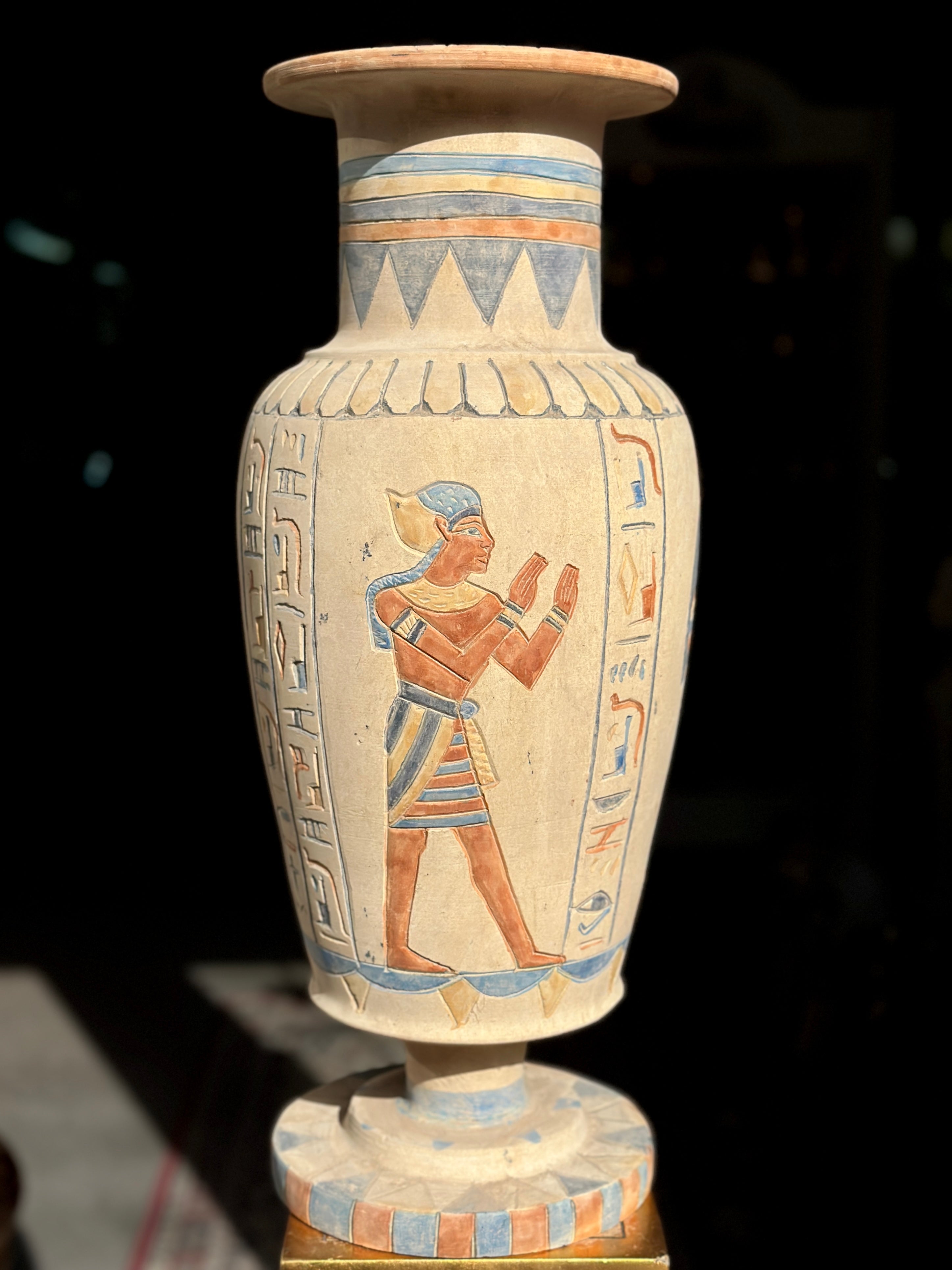 Egyptian Limestone Vase - Handmade in Egypt