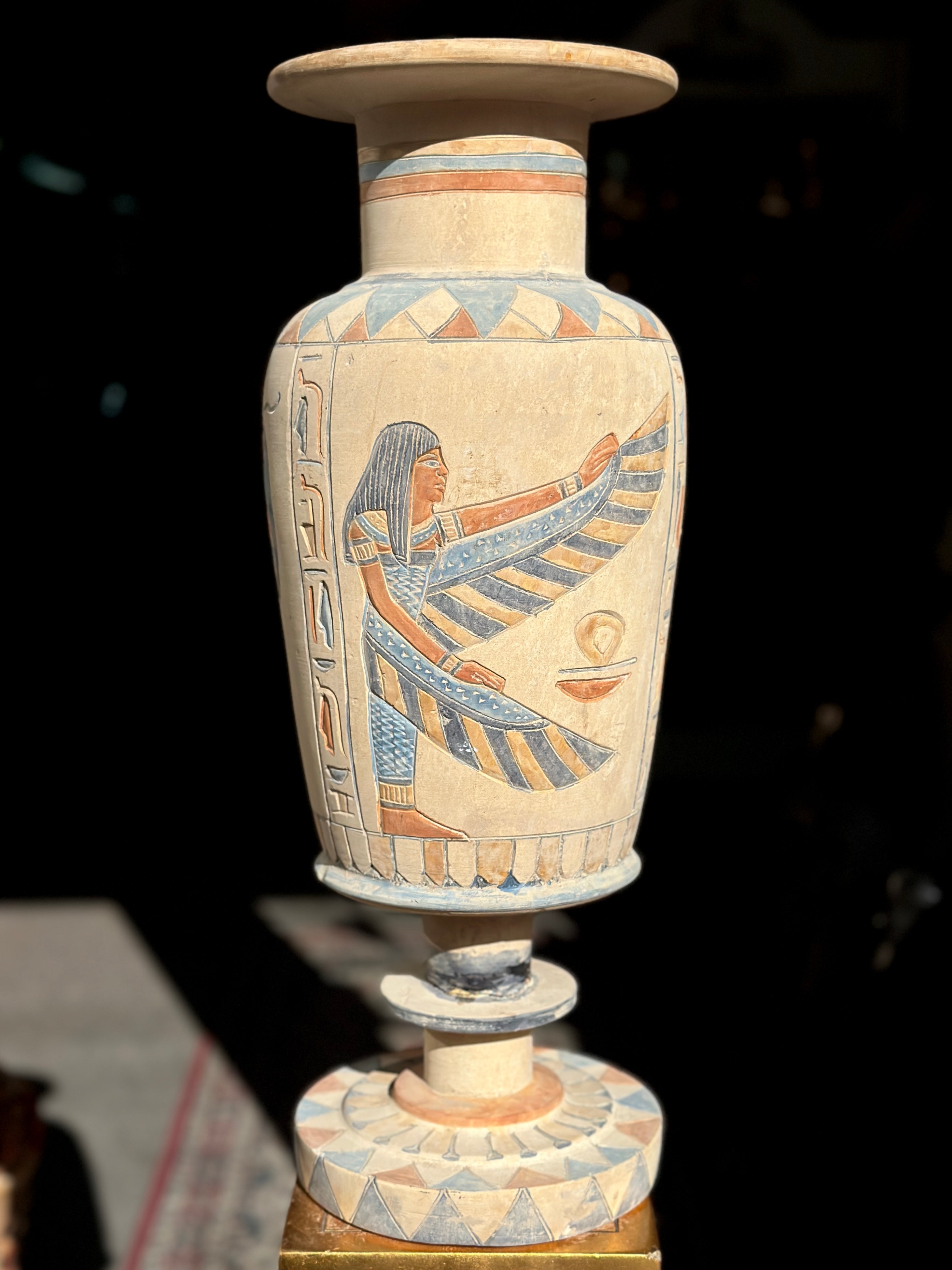 Egyptian Limestone Vase - Handmade in Egypt