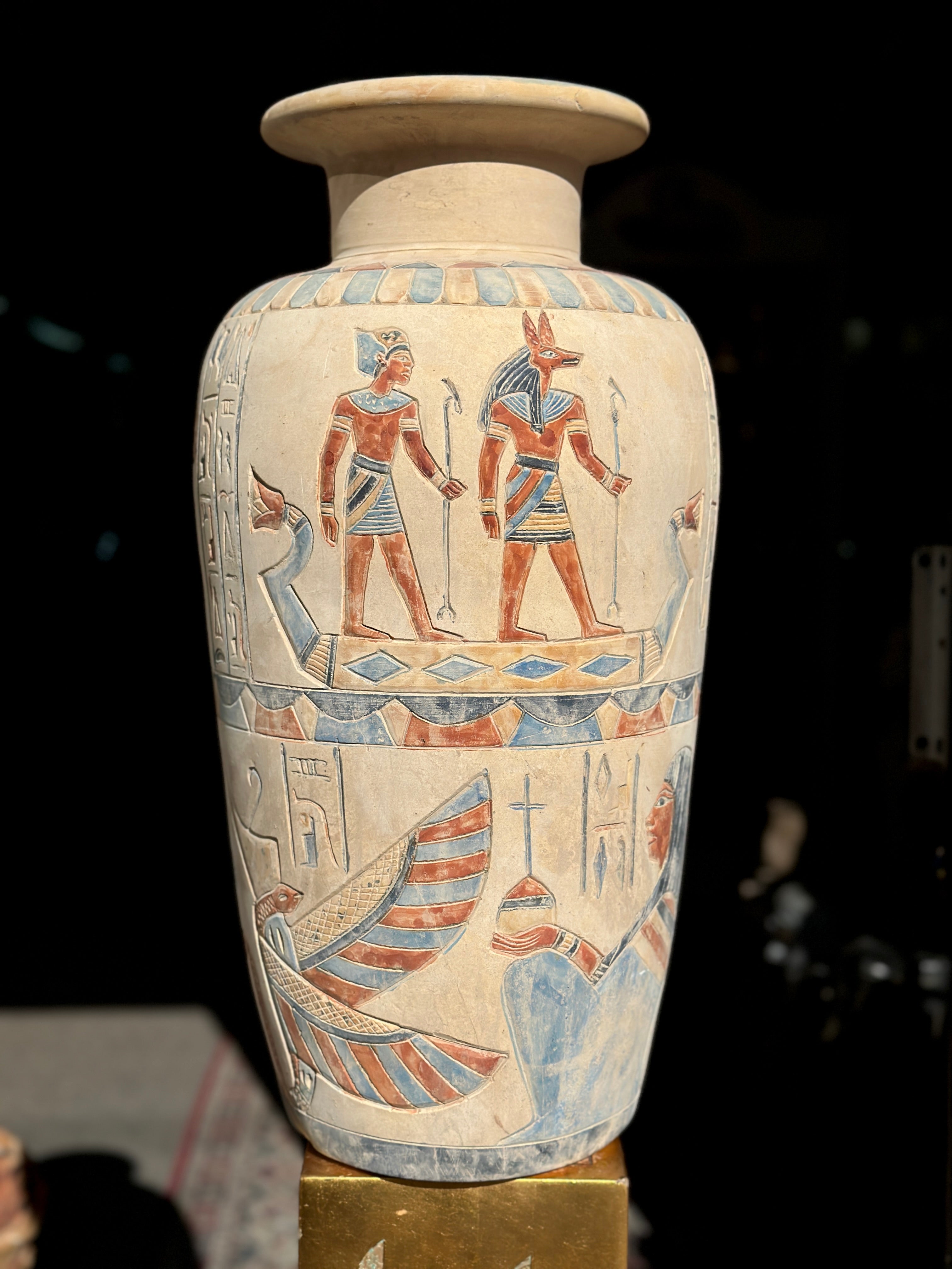 Egyptian Limestone Vase - Handmade in Egypt