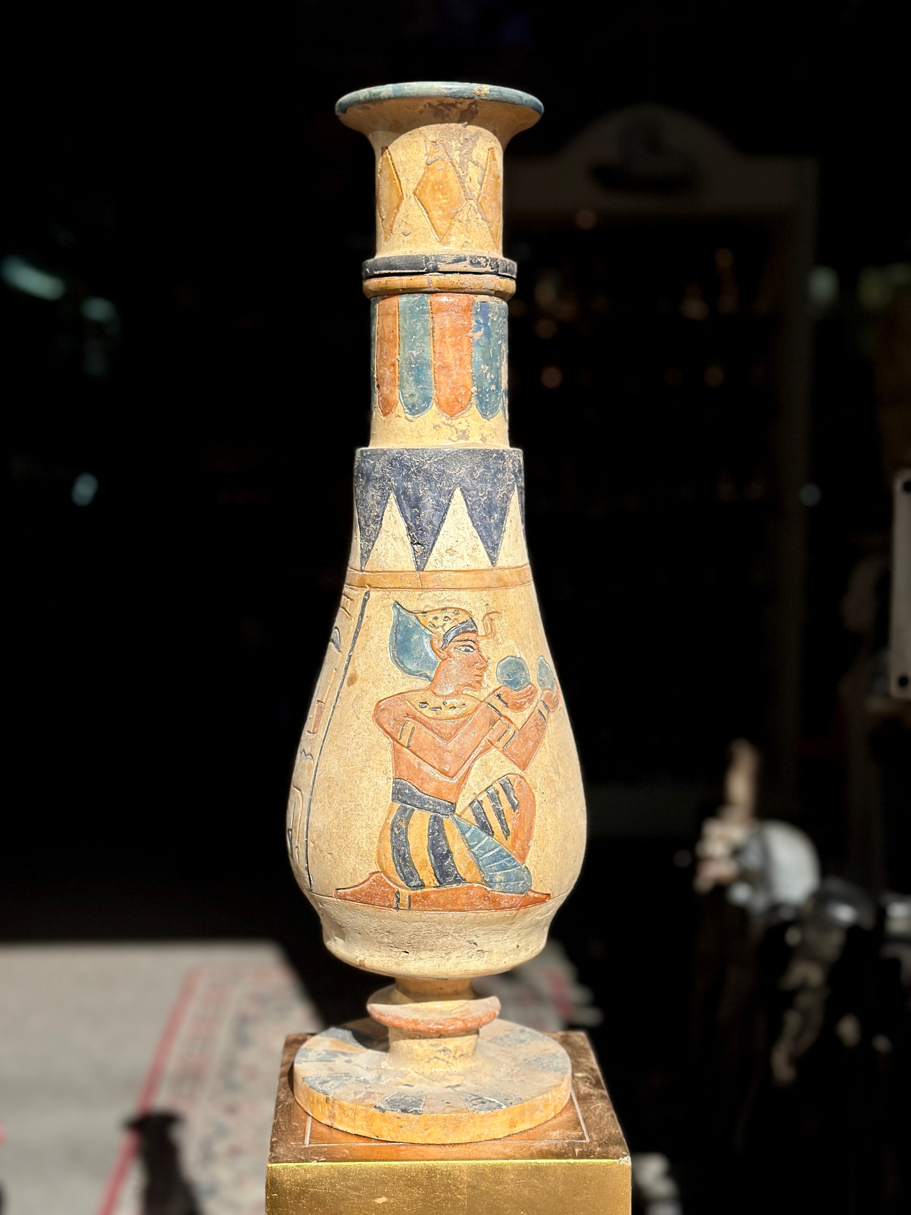 Egyptian Limestone Vase - Handmade in Egypt