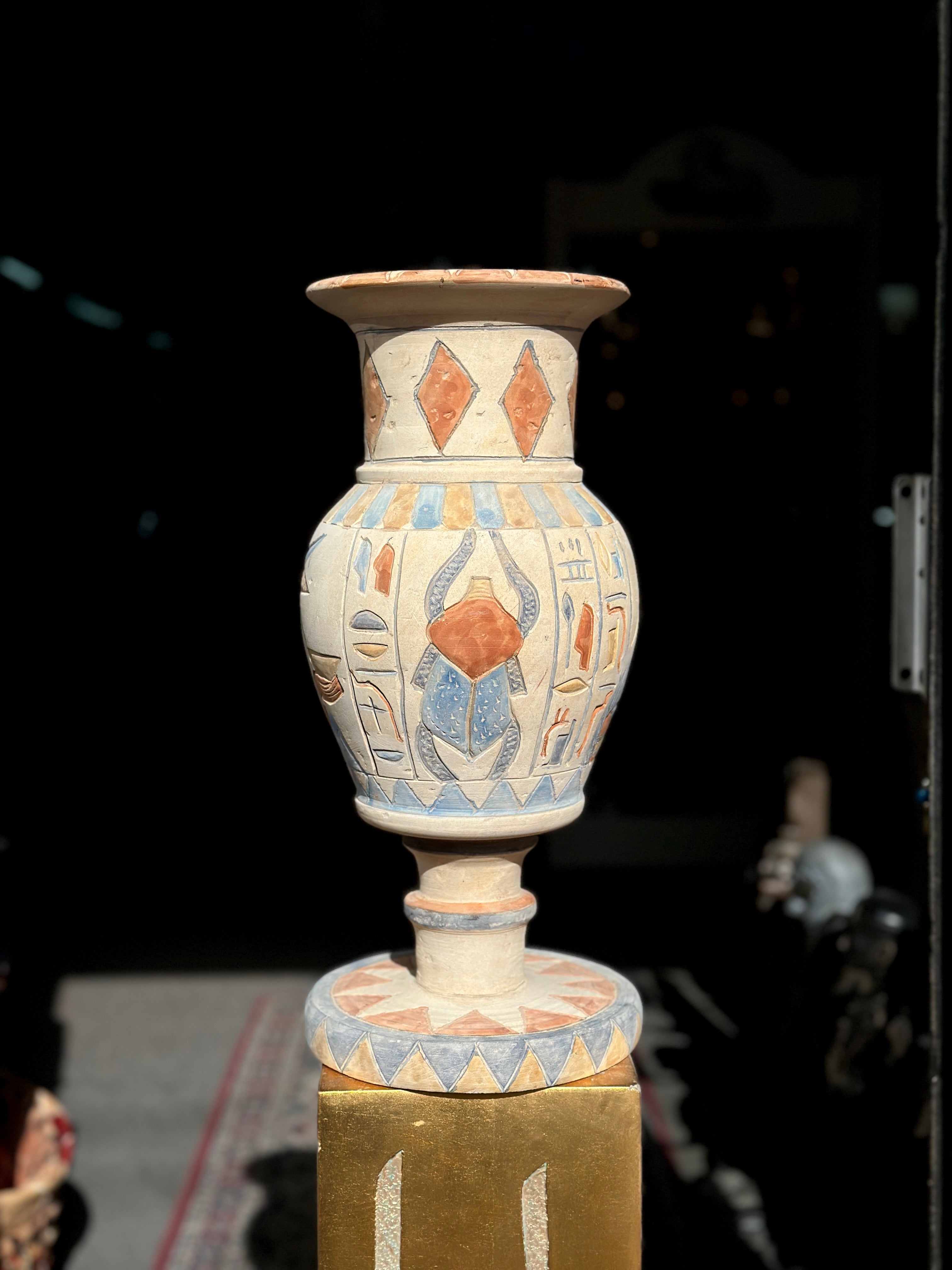 Egyptian Limestone Vase - Handmade in Egypt