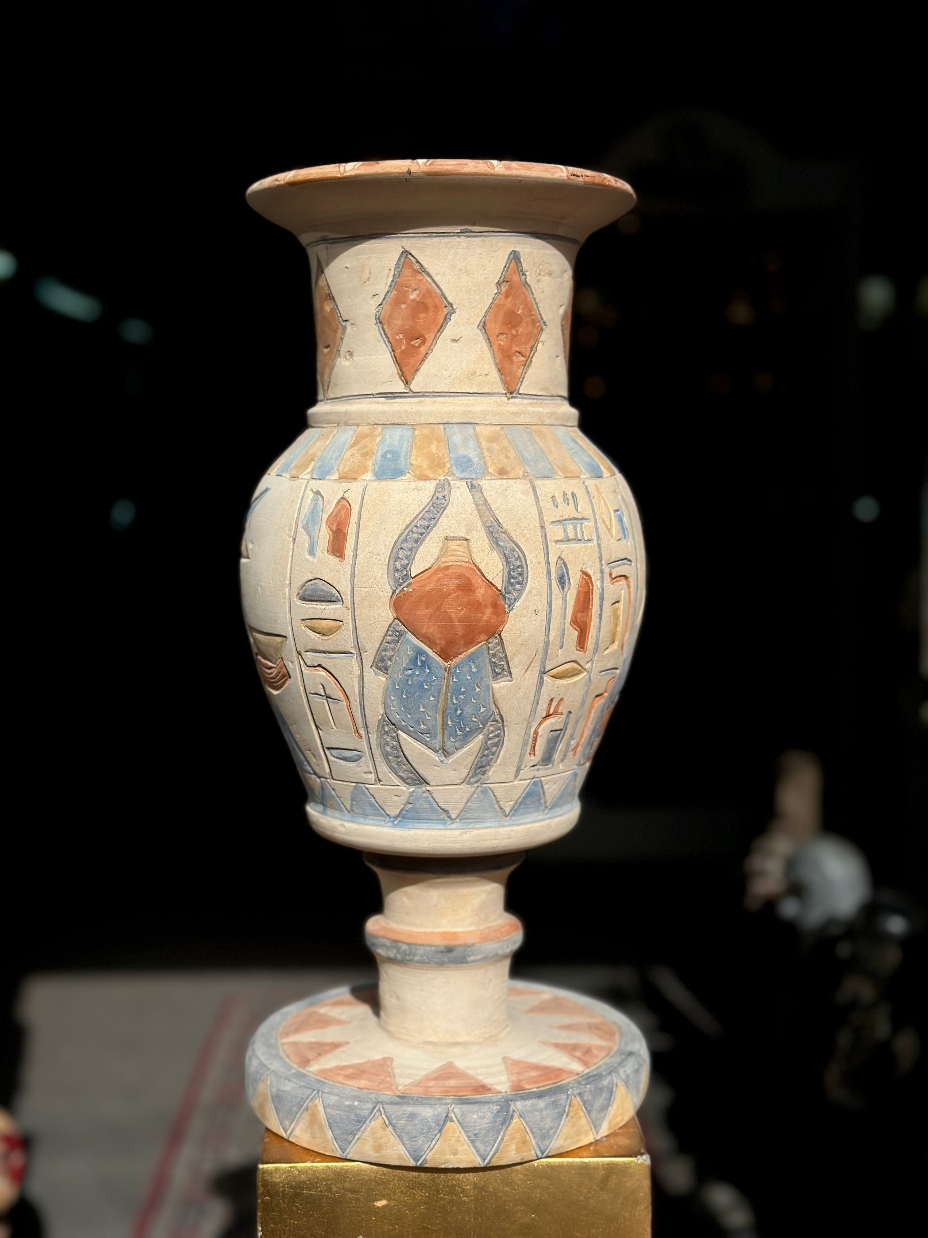 Egyptian Limestone Vase - Handmade in Egypt