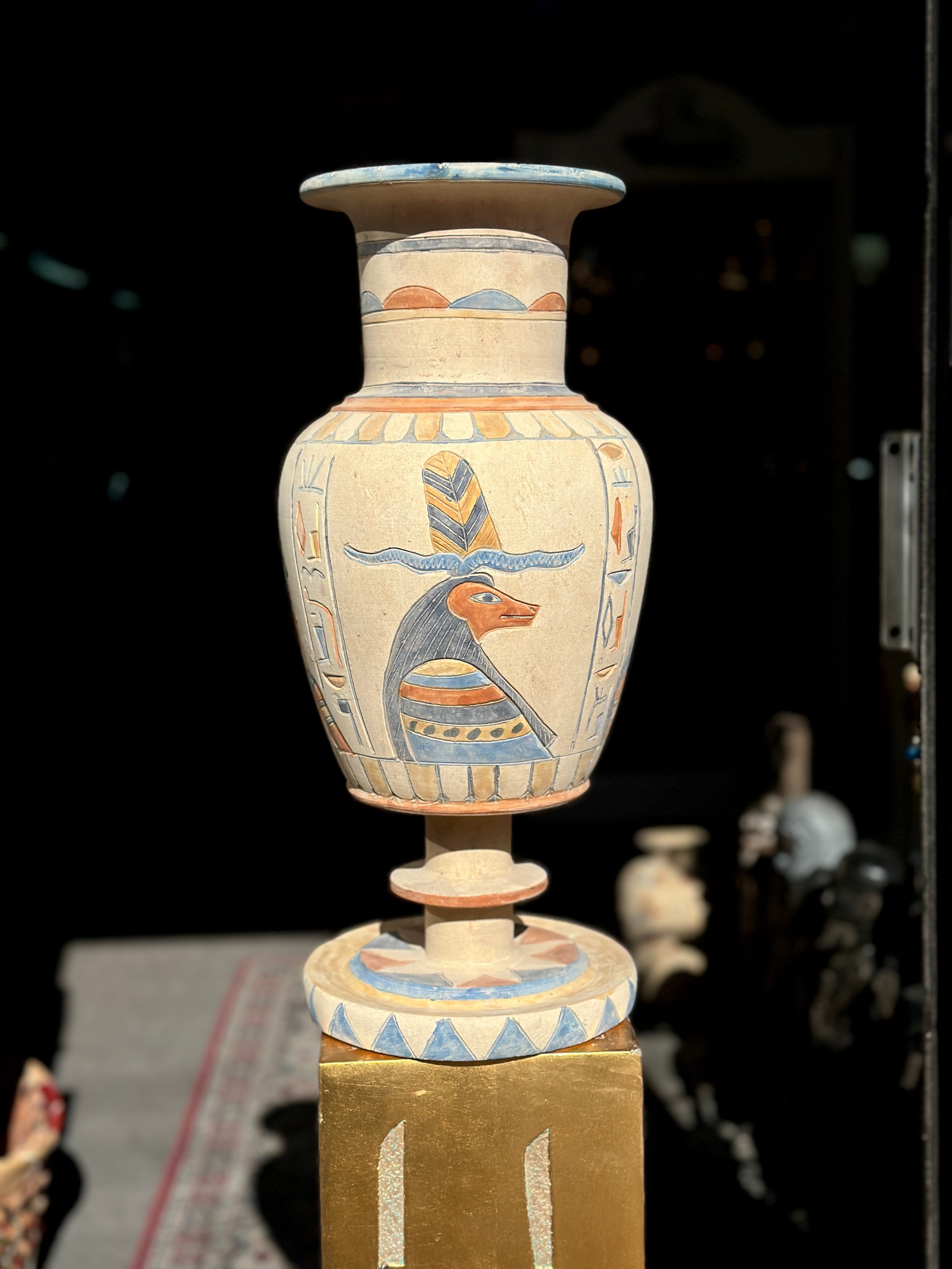 Egyptian Limestone Vase - Handmade in Egypt