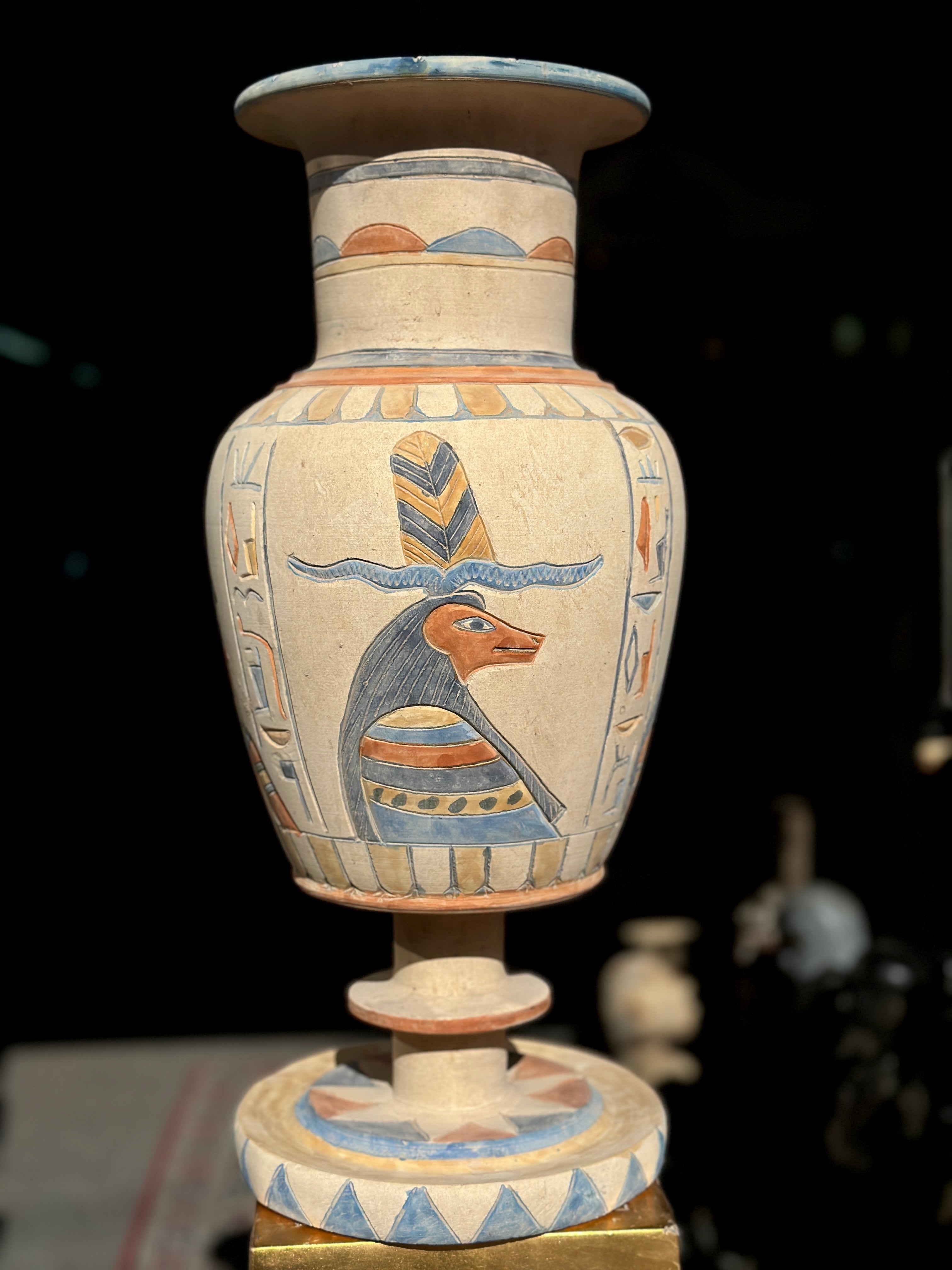 Egyptian Limestone Vase - Handmade in Egypt