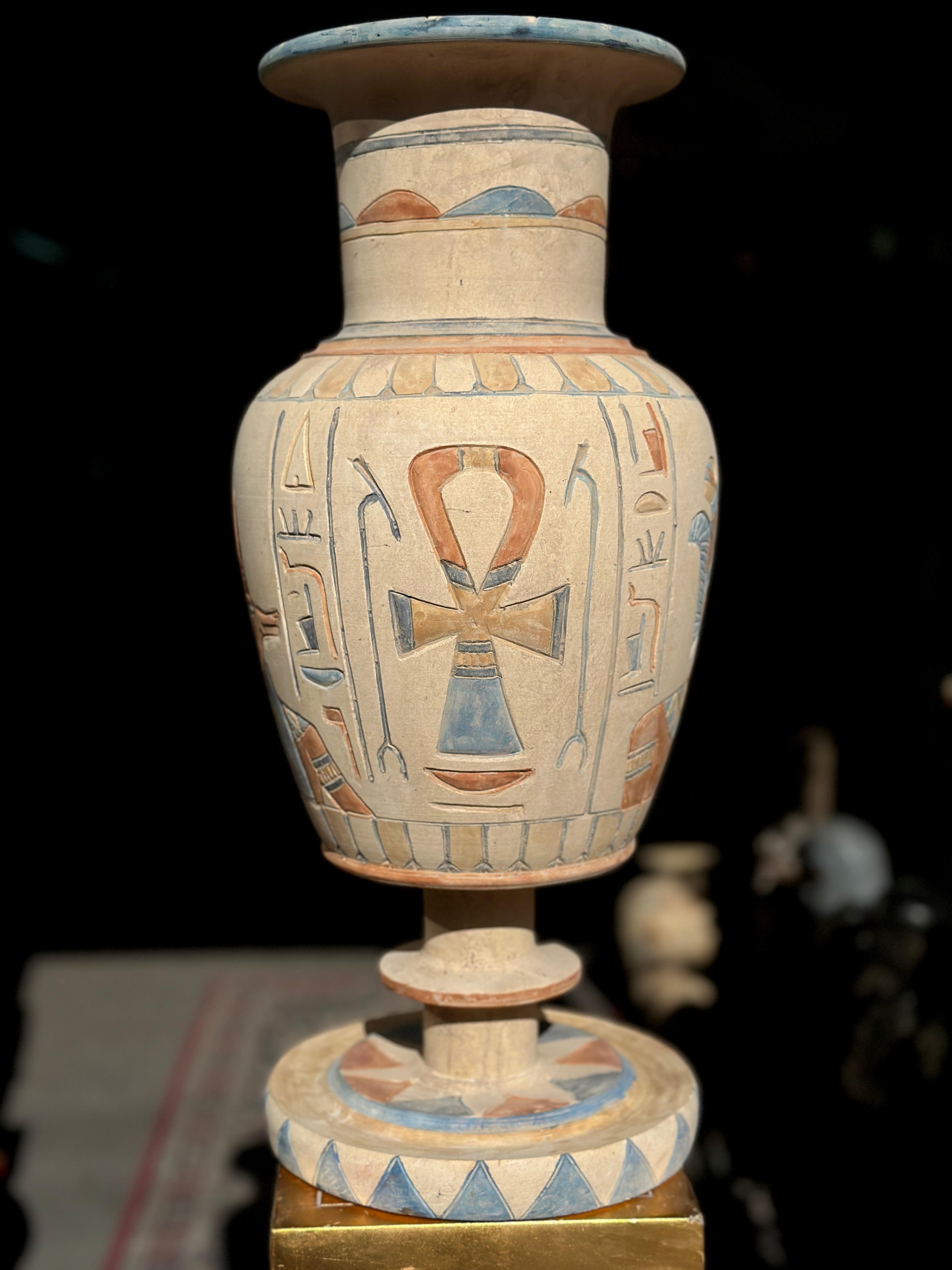 Egyptian Limestone Vase - Handmade in Egypt