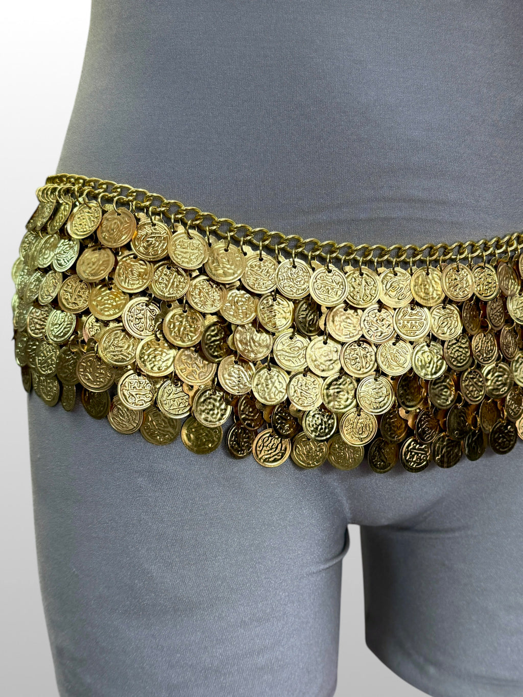 Egyptian Brass Coin Belt 4'' Band