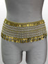 Egyptian Brass Coin Belt with White Beads