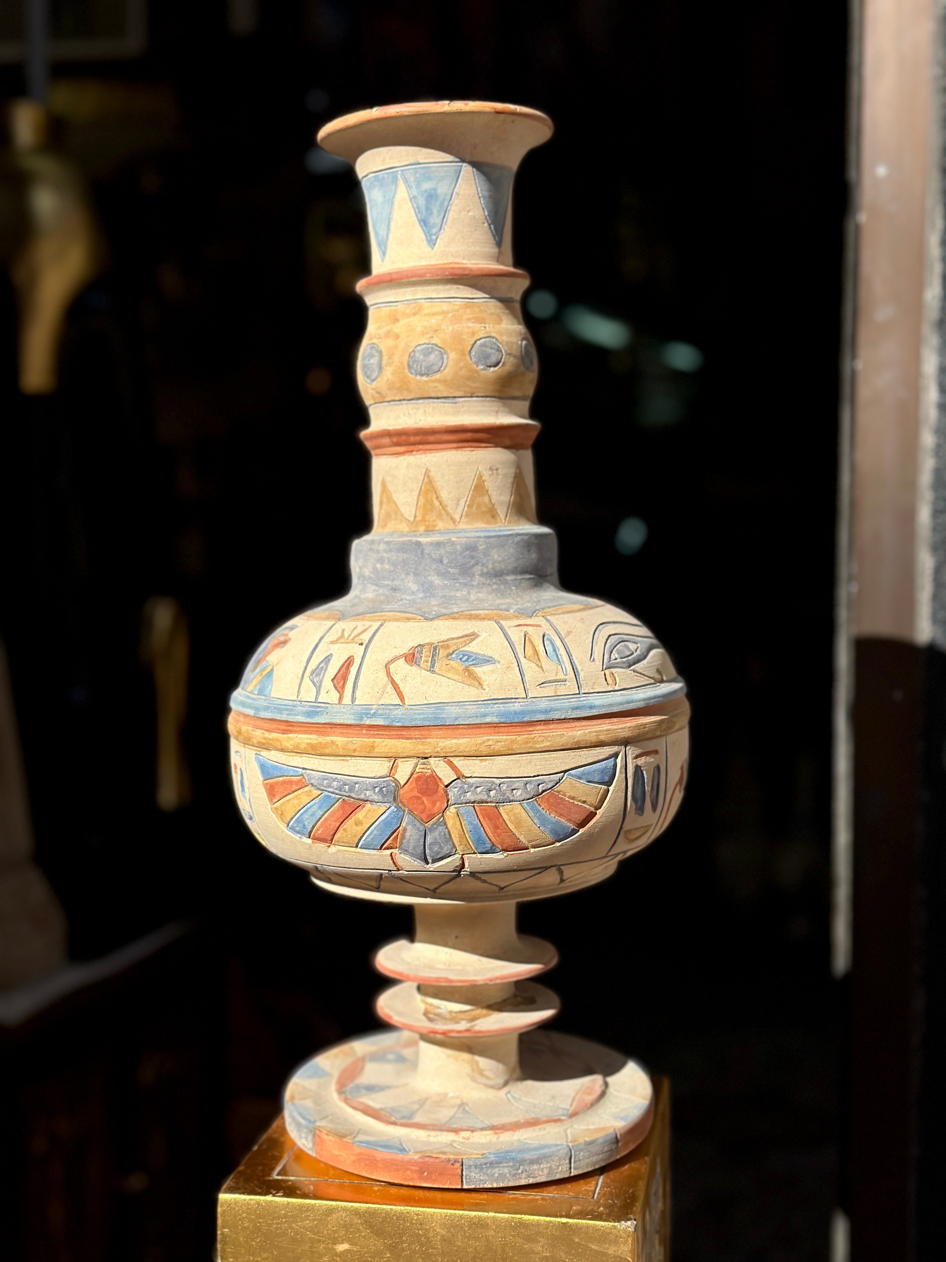 Egyptian Limestone Vase - Handmade in Egypt