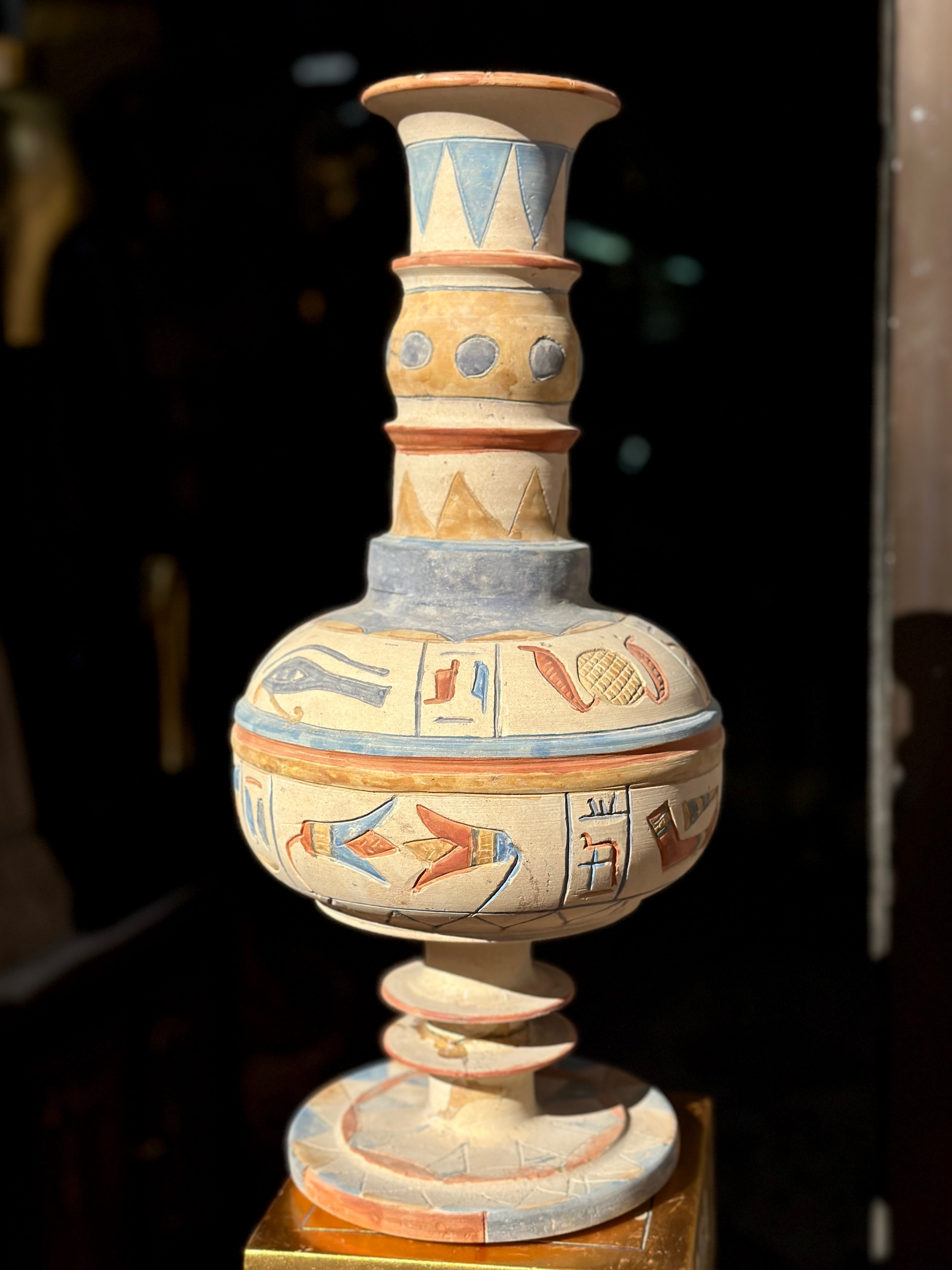 Egyptian Limestone Vase - Handmade in Egypt