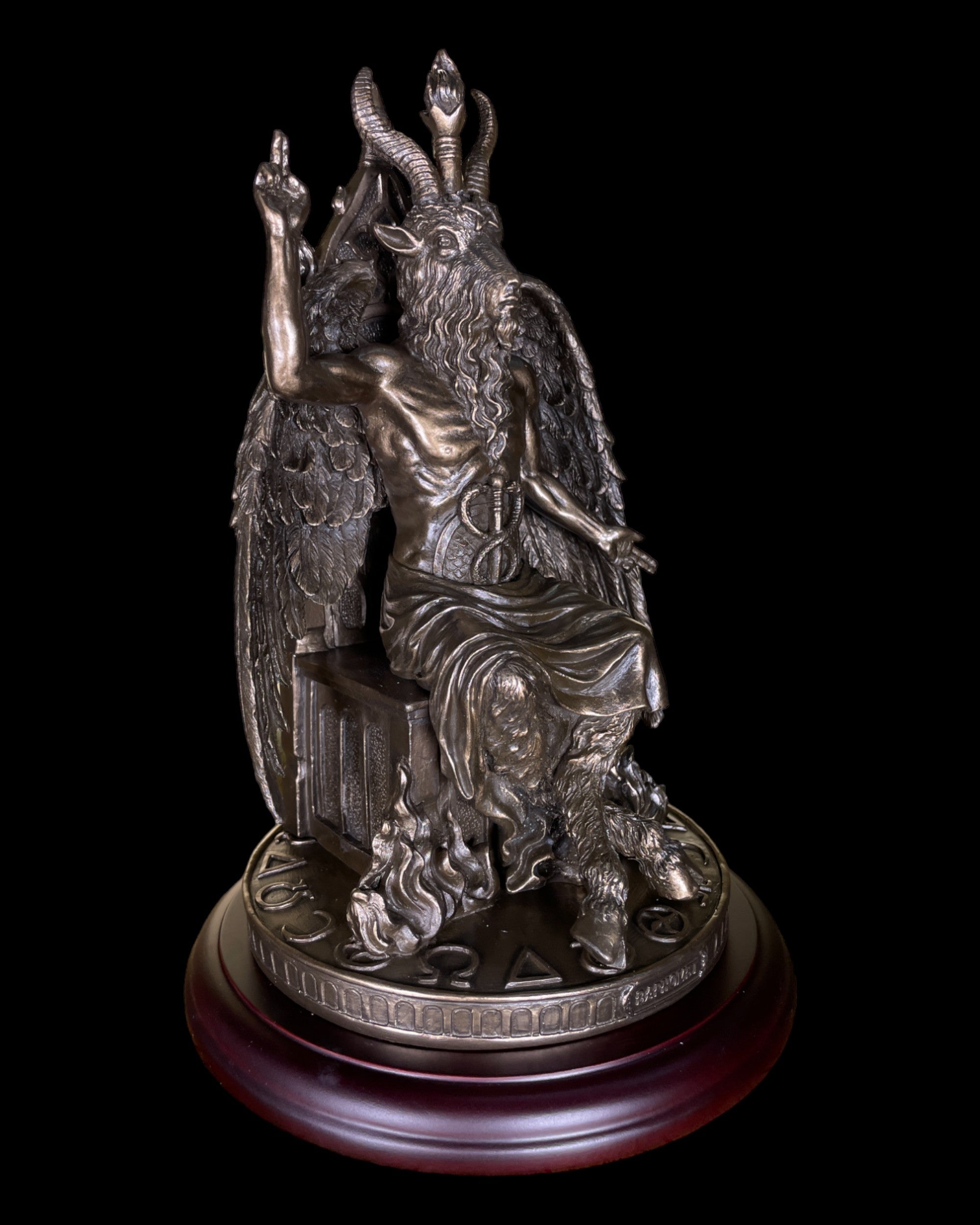 Baphomet Statue with Wooden Base