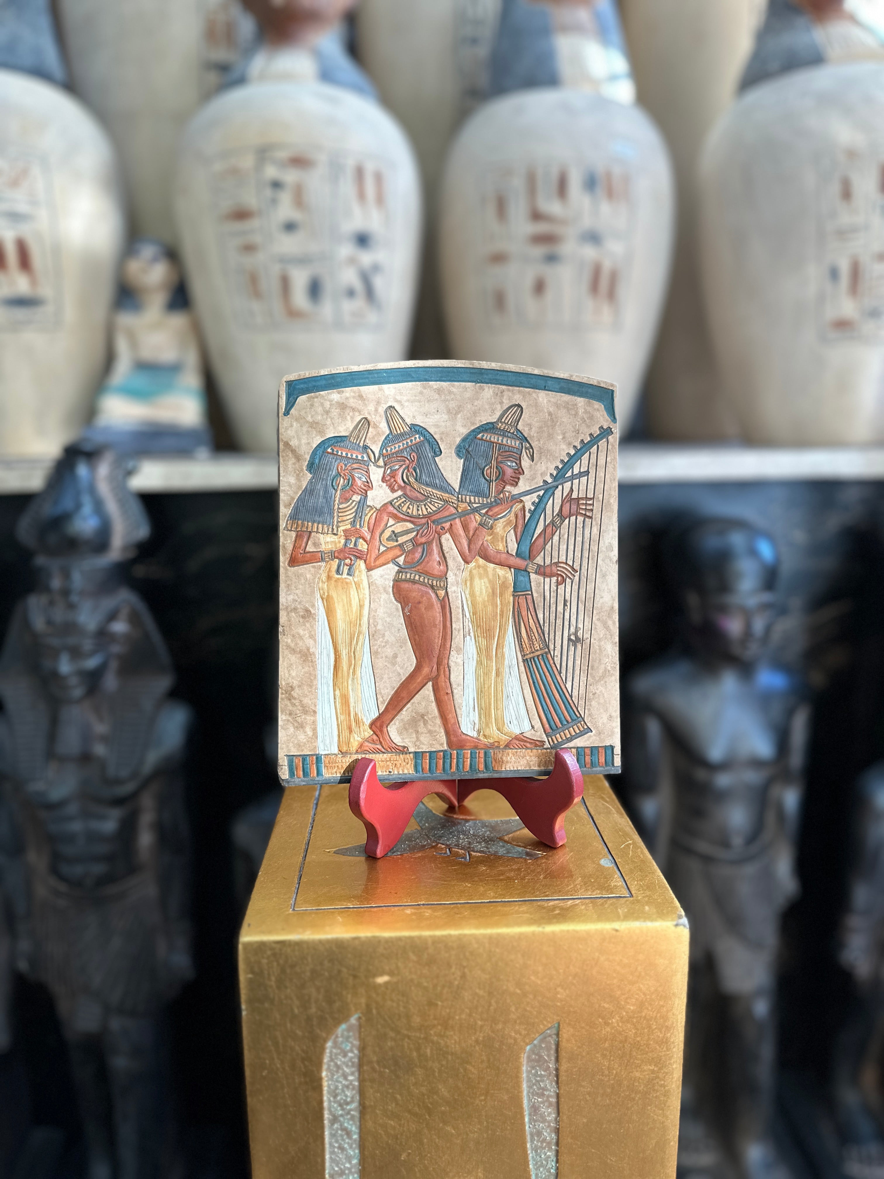 Egyptian Music Girls Wall Plaque