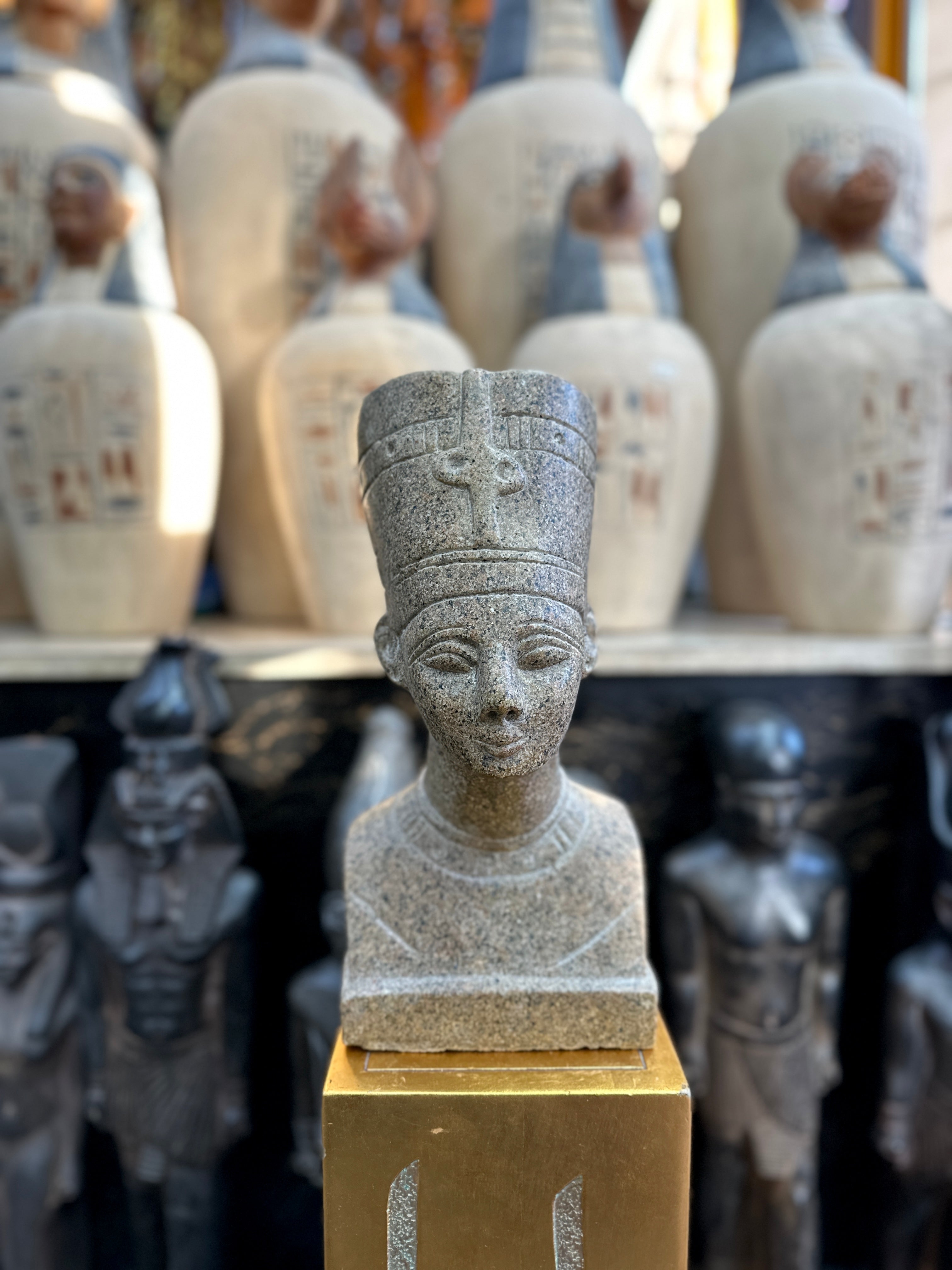 Queen Nefertiti Bust - Red Granite