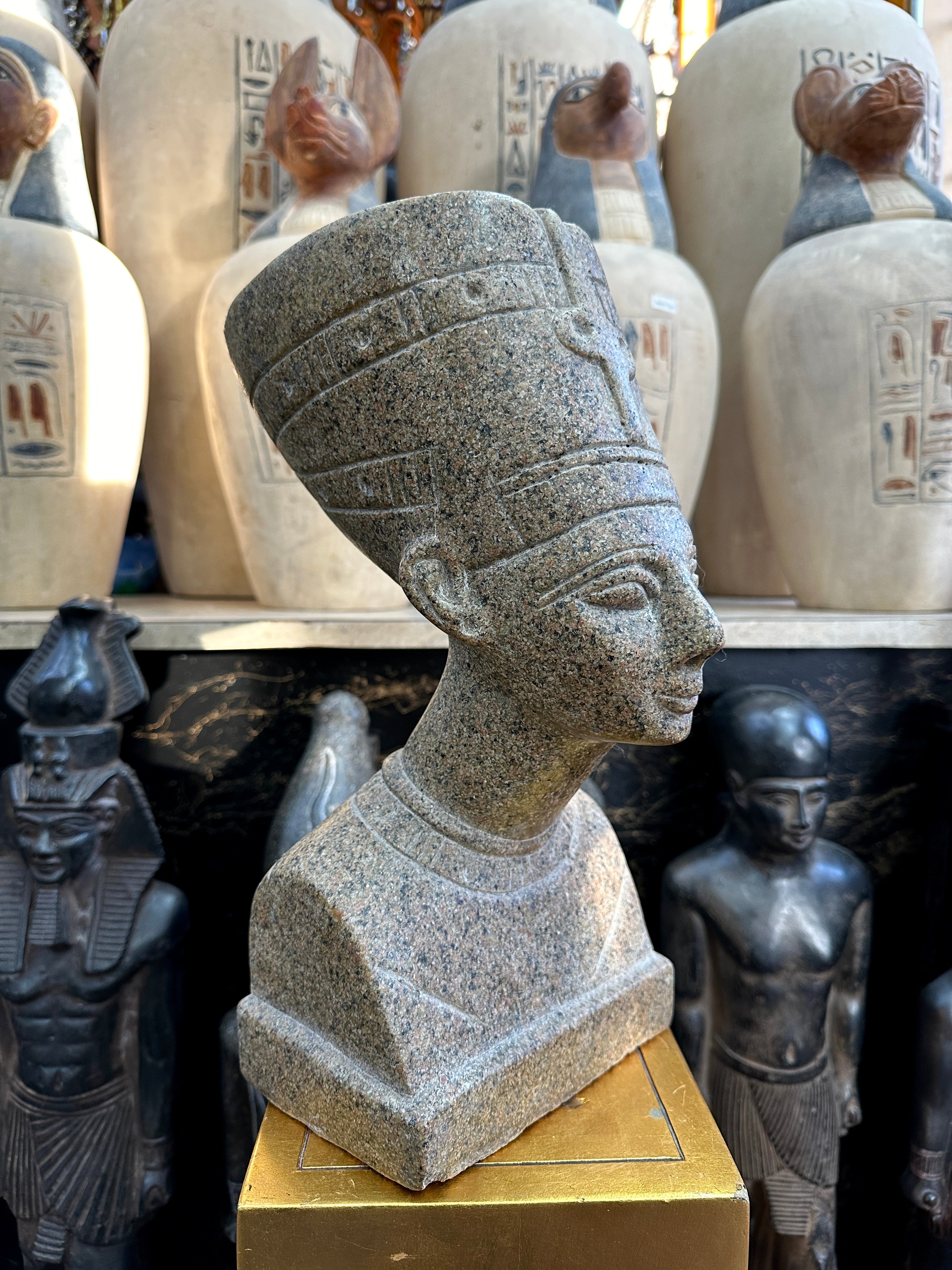 Queen Nefertiti Bust - Red Granite