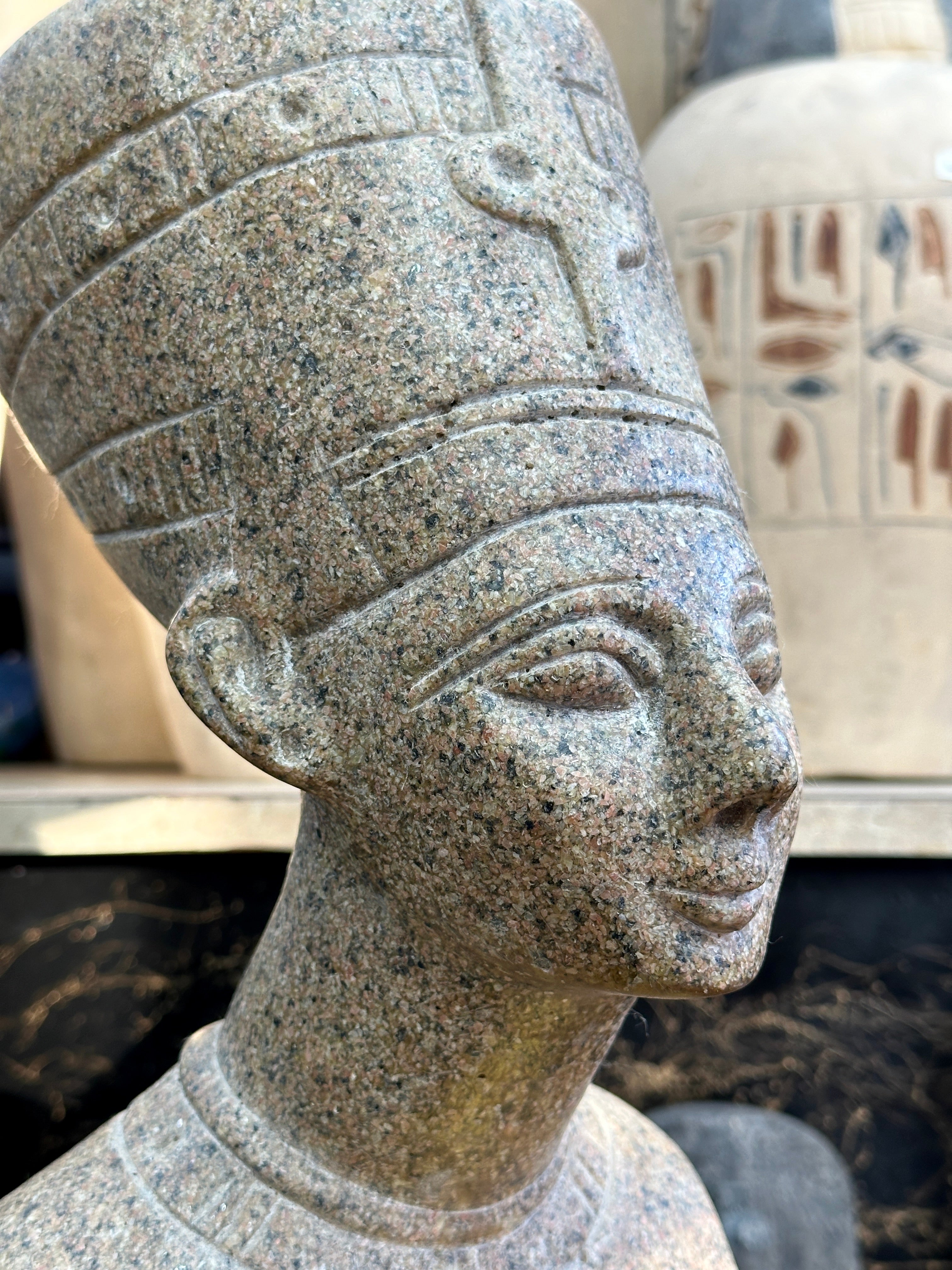 Queen Nefertiti Bust - Red Granite