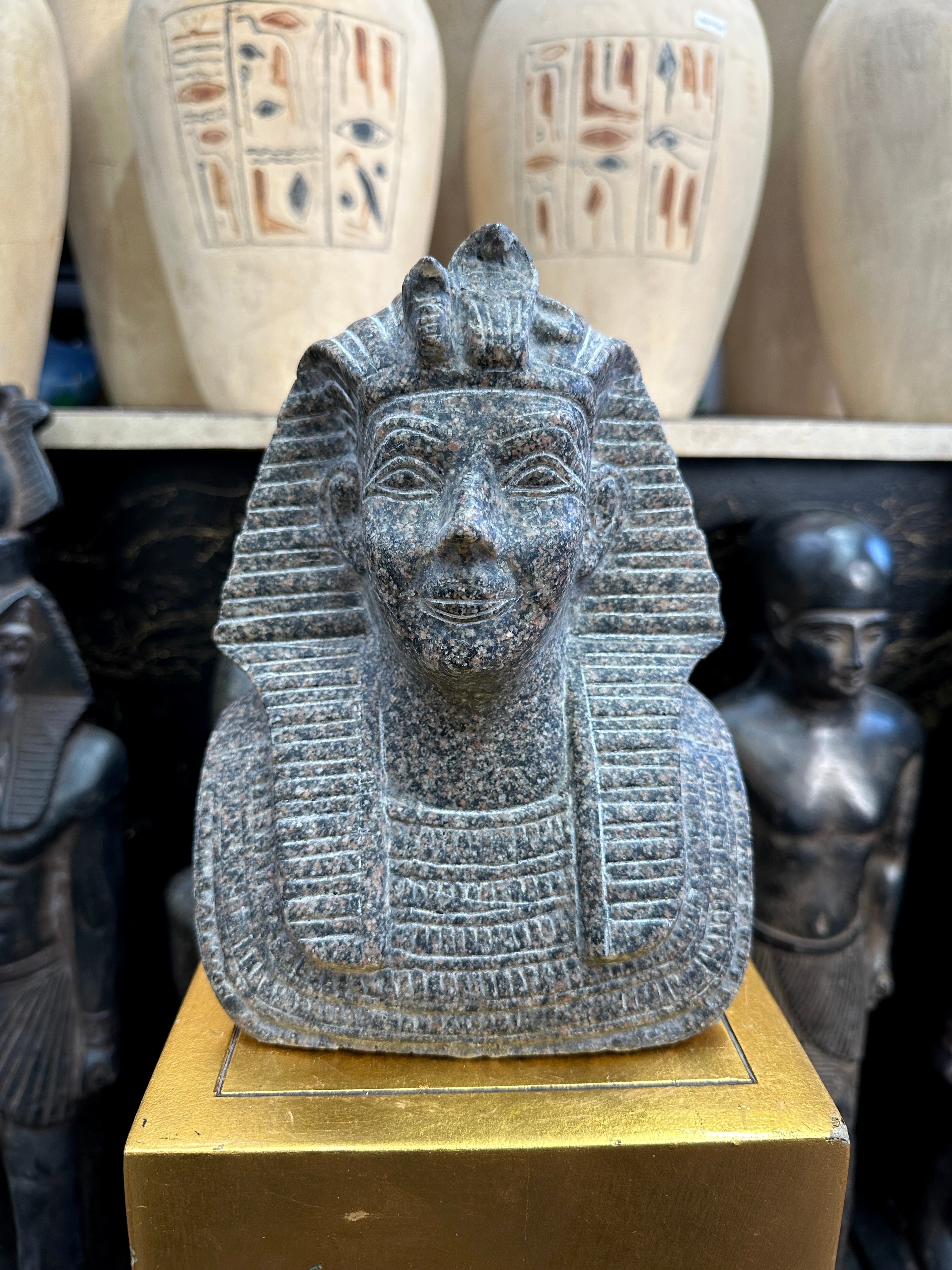 King Tutankhamen Bust - Aswan Black Granite