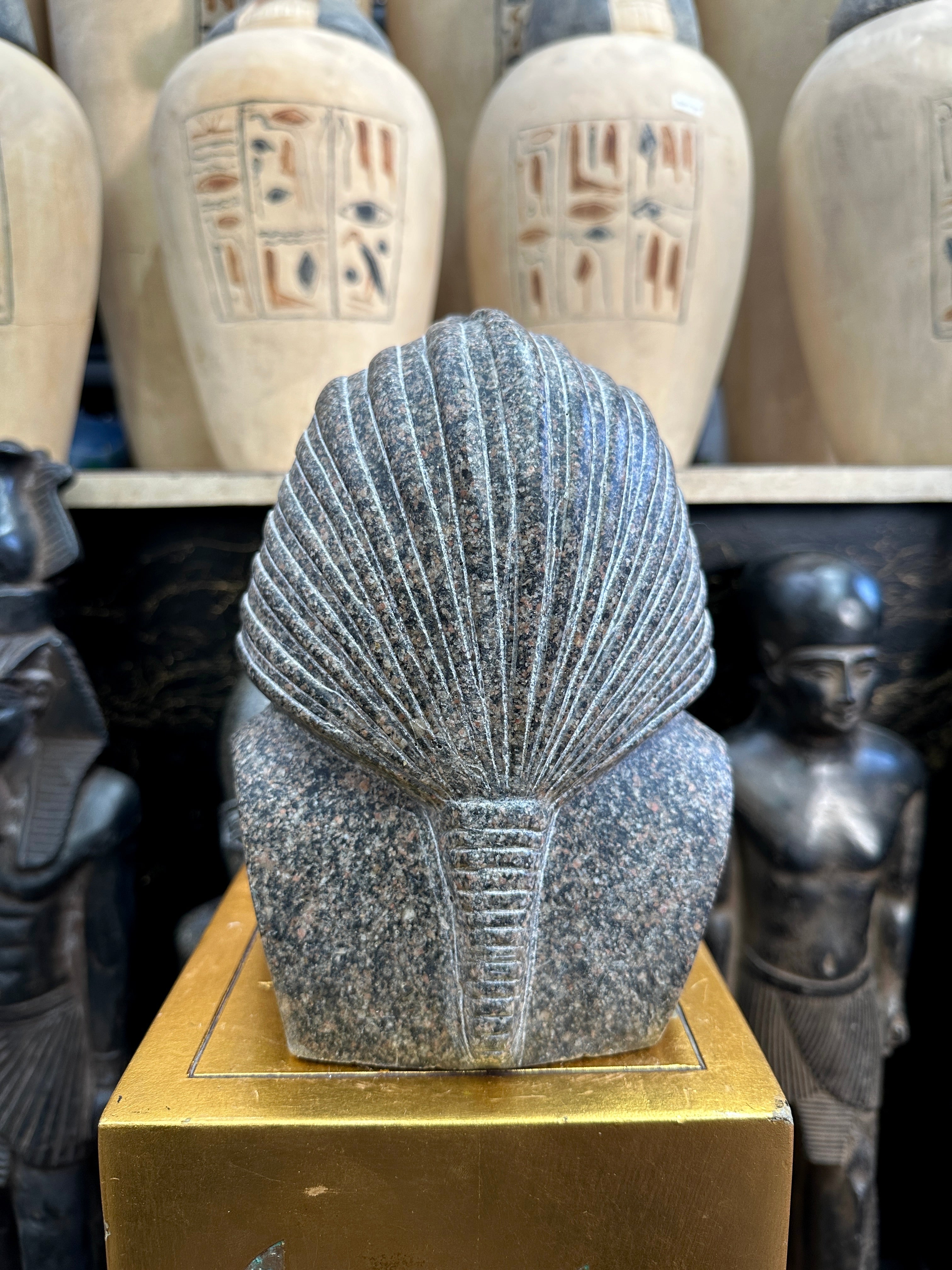 King Tutankhamen Bust - Aswan Black Granite