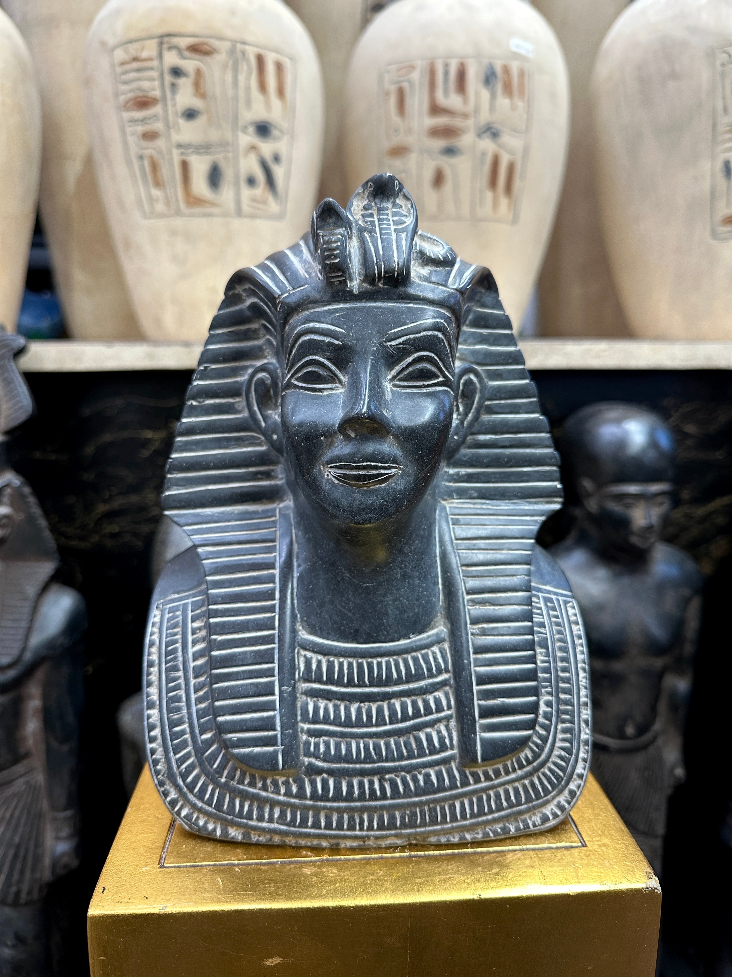 King Tutankhamen Bust - Basalt