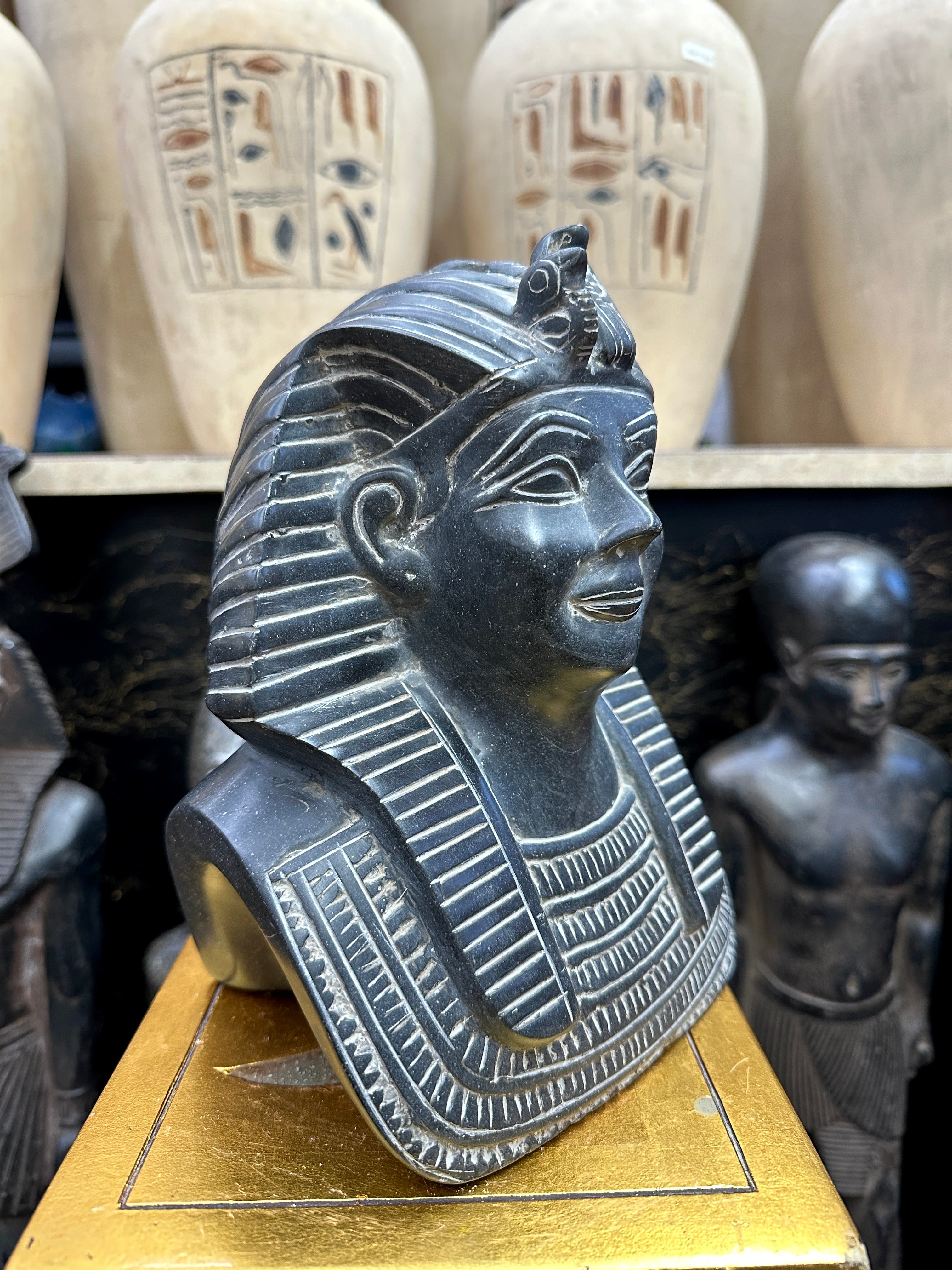 King Tutankhamen Bust - Basalt