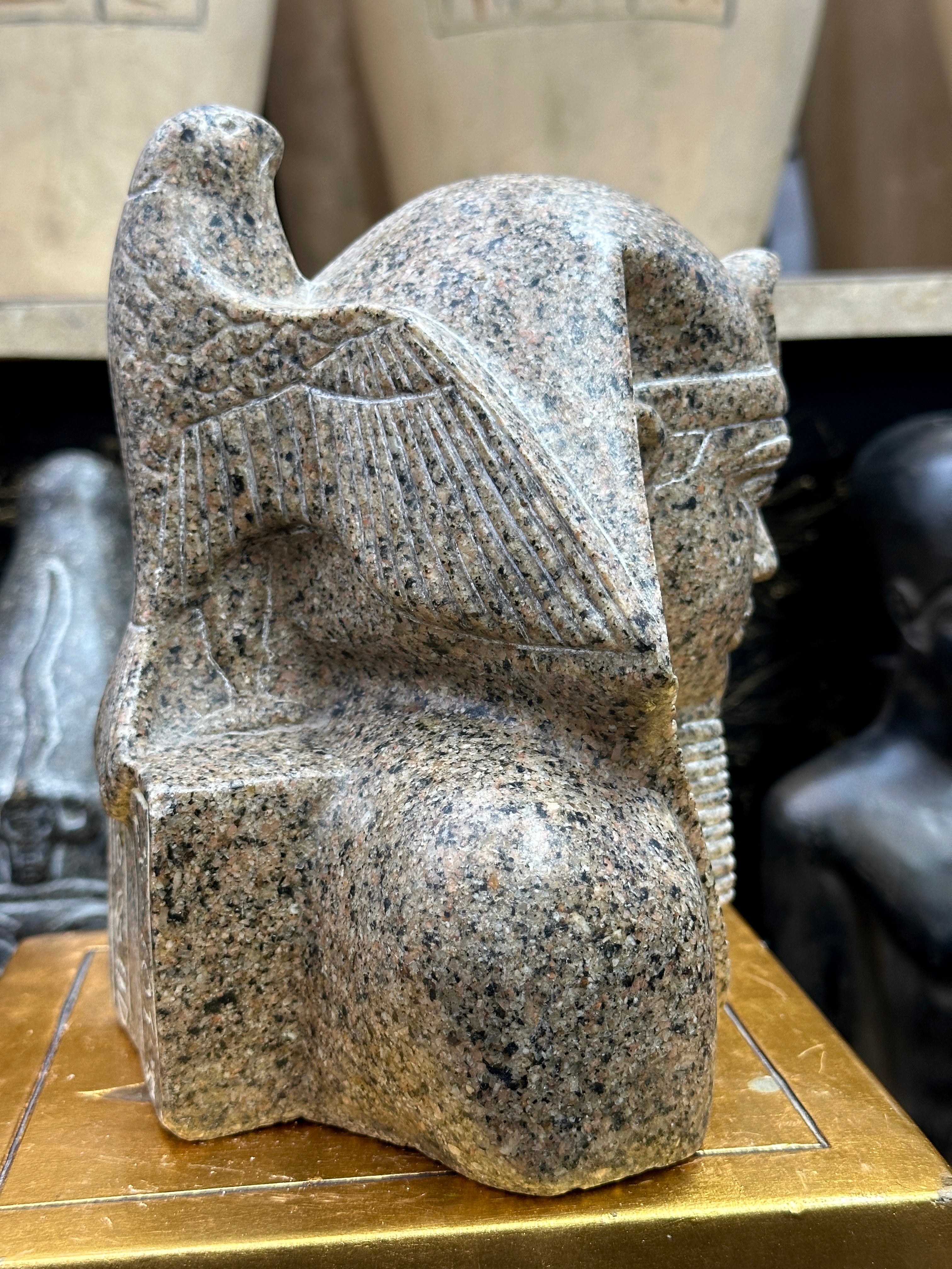 Pharaoh Khafre Bust - Red Granite