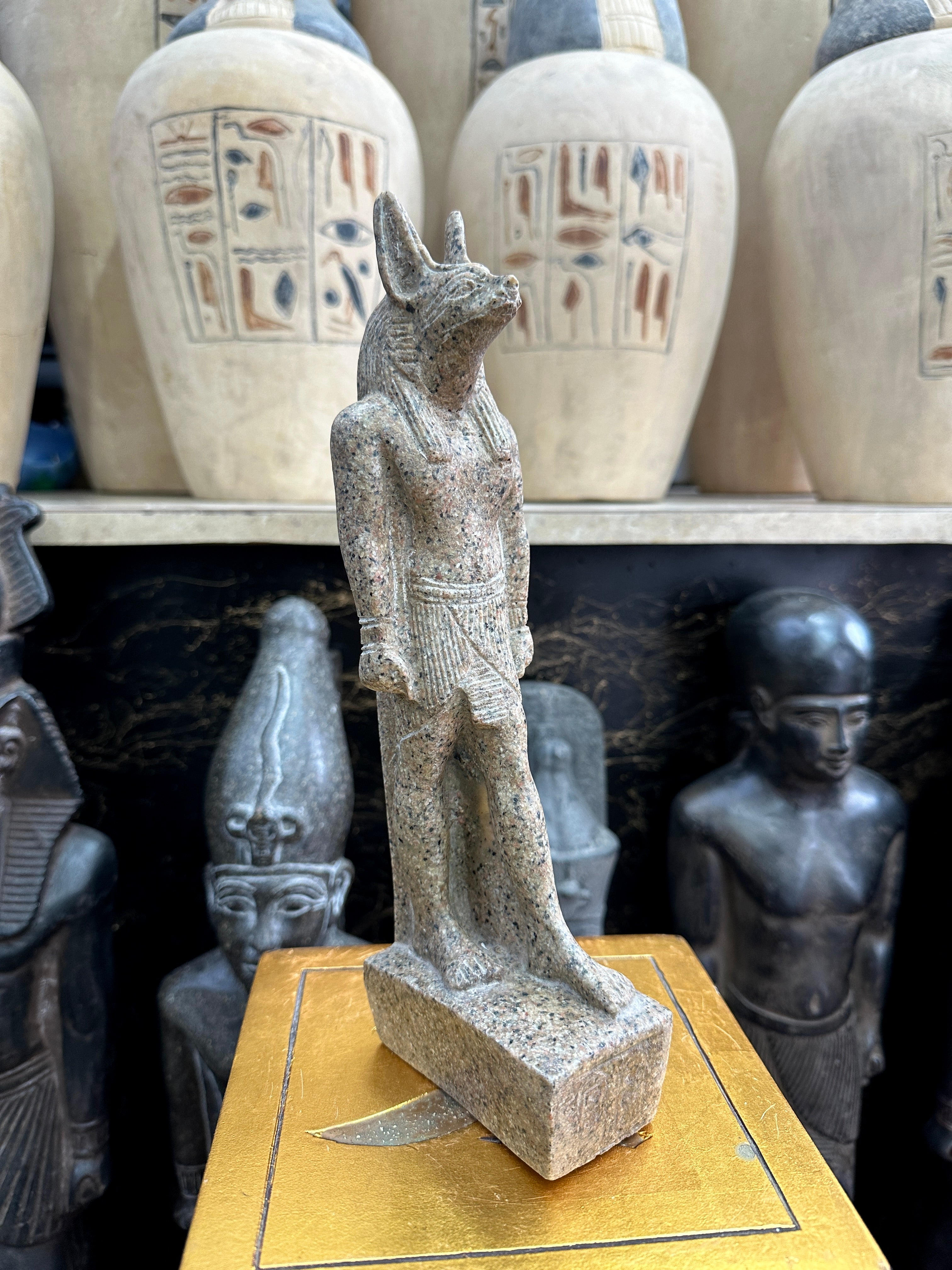 Anubis Statue - Red Granite