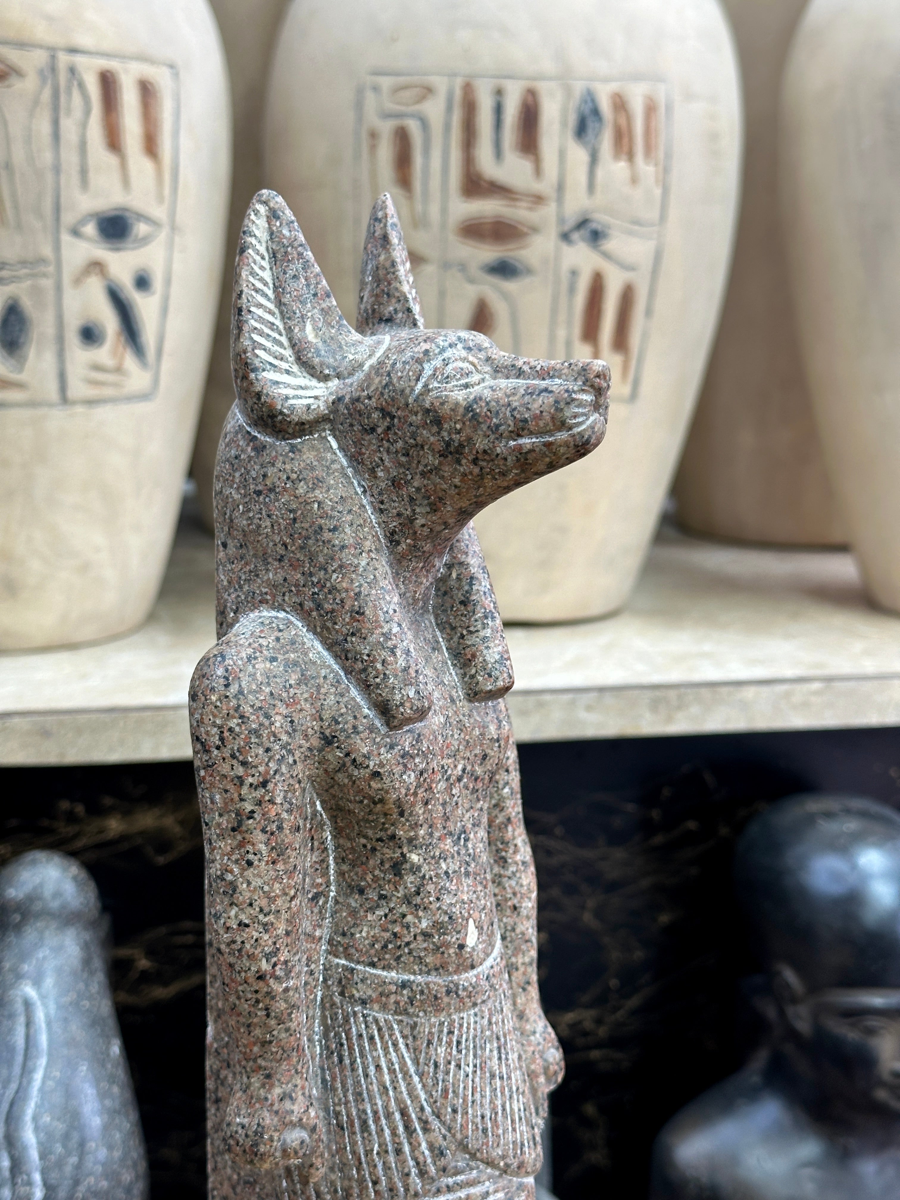 Anubis Statue - Red Granite