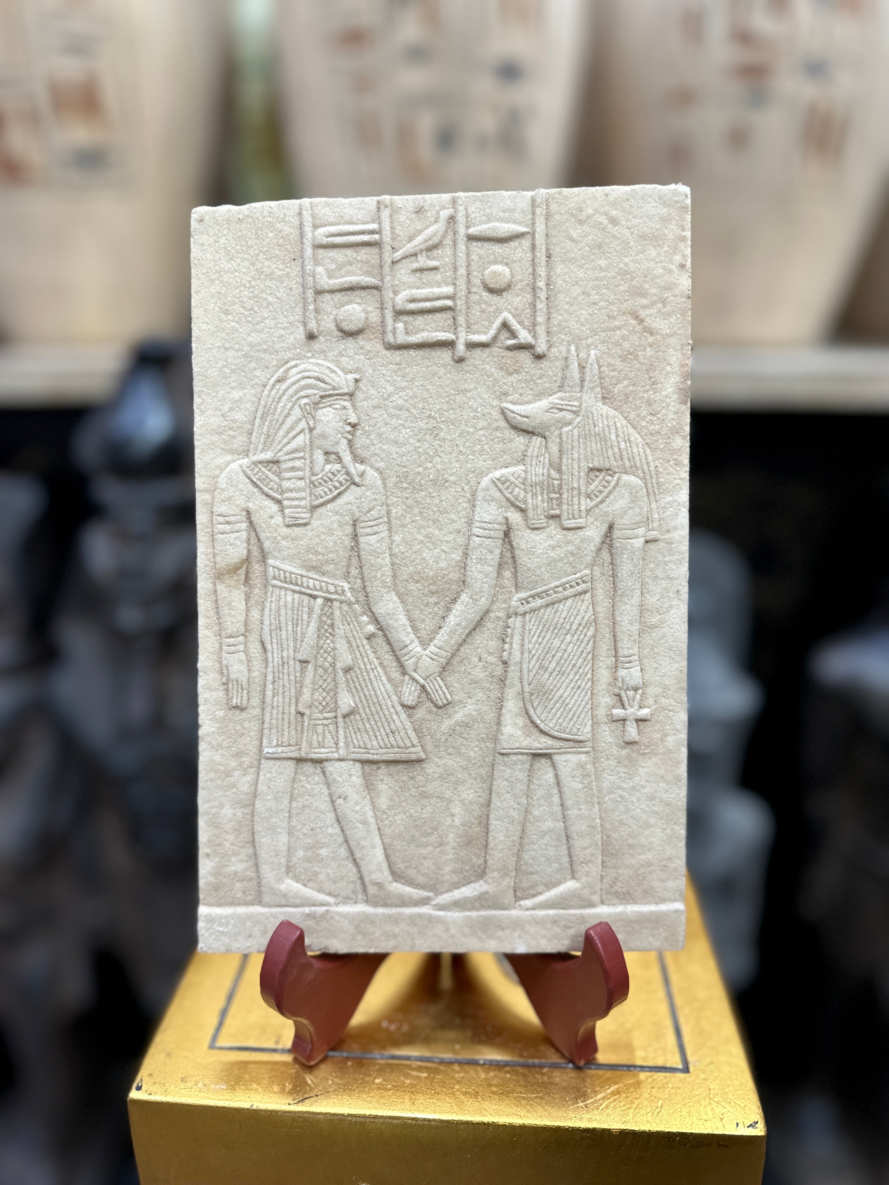 Pharaoh Blessed by Anubis Plaque