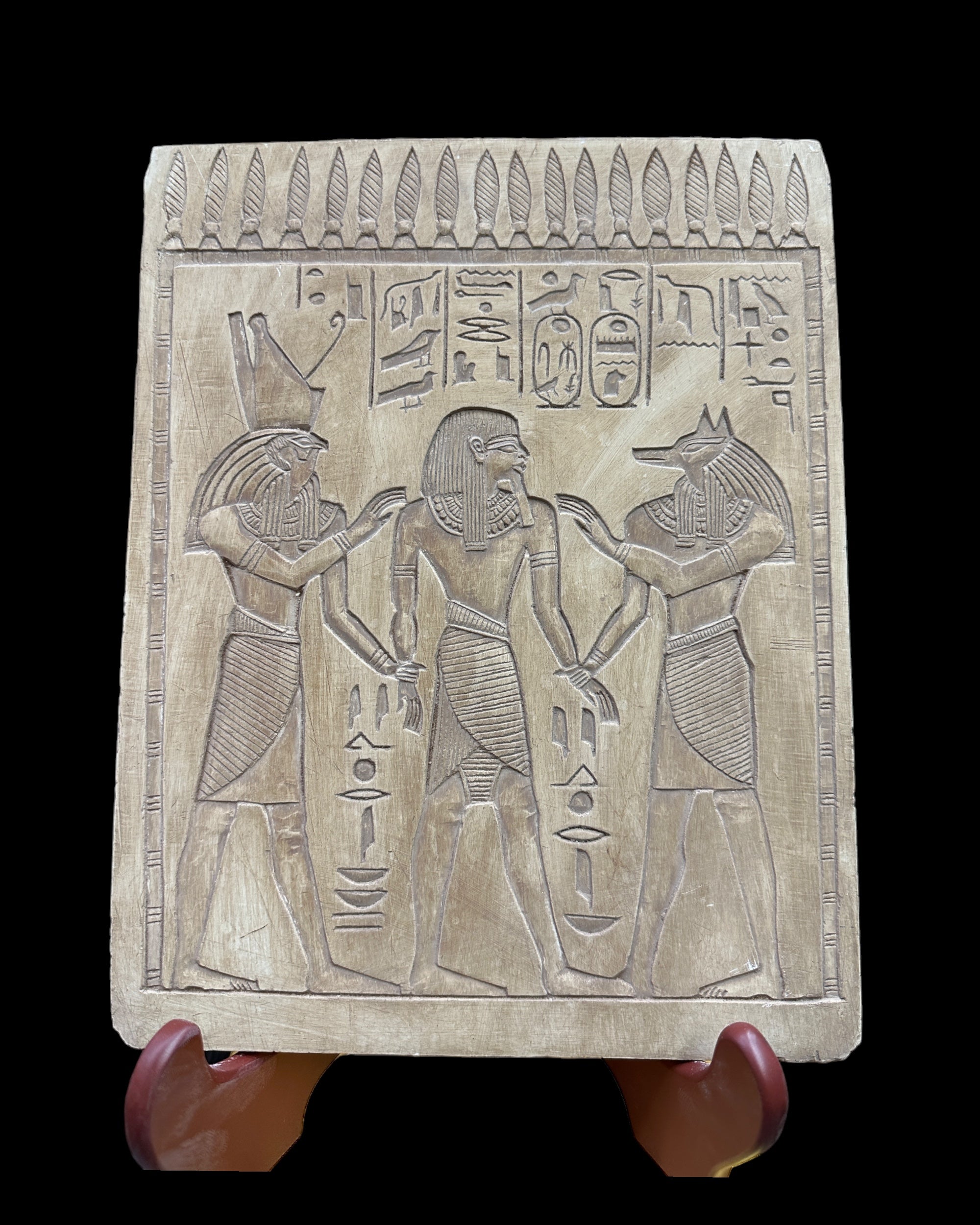 Ramses II Blessed by Hours & Anubis Plaque