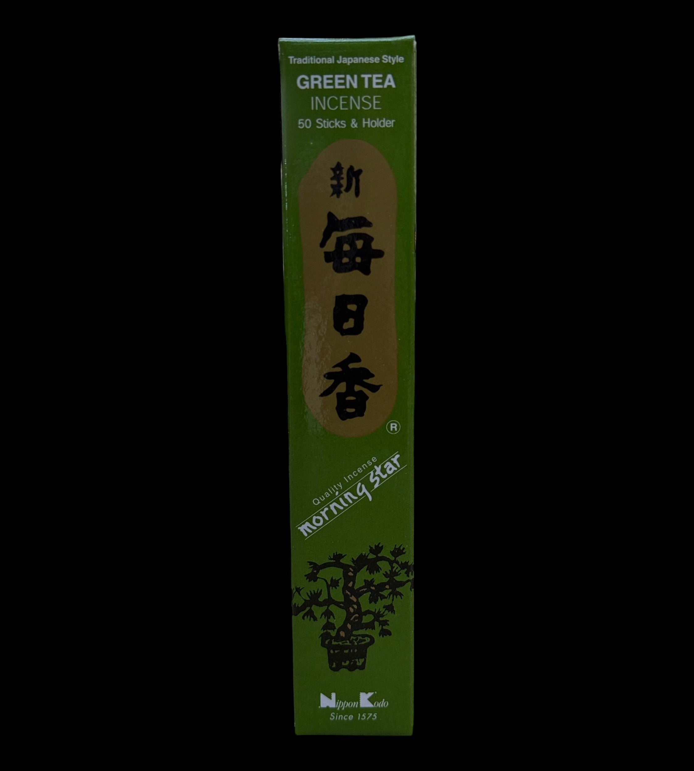 Morning Star Green Tea Incense 50 Sticks with ceramic burner